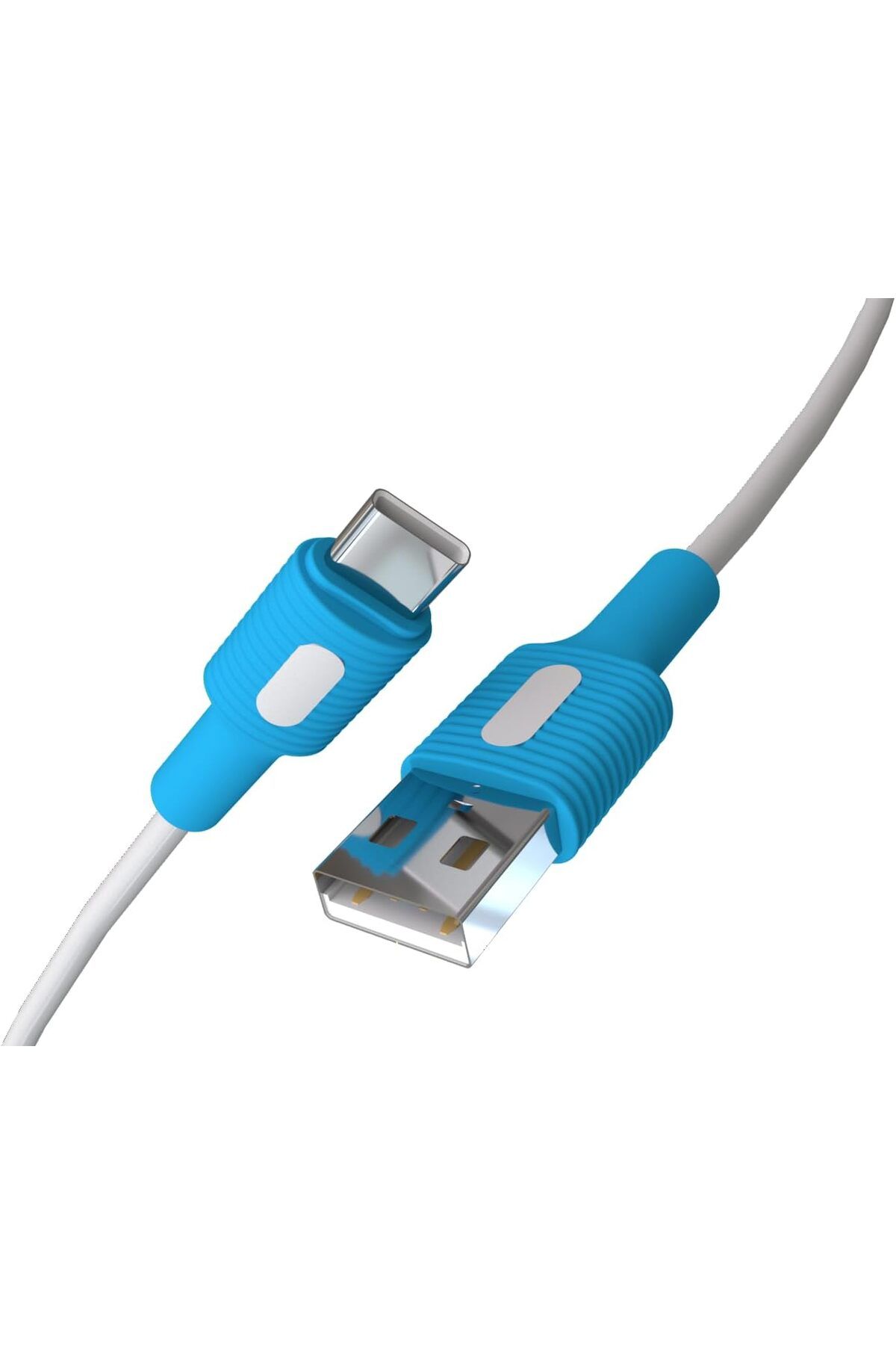 STOREMAX cmllashop Coral USB A-C Hızlı Şarj Kablosu, Beyaz Kablo, Beyaz/Mavi Uçlar (120 CM) 542093