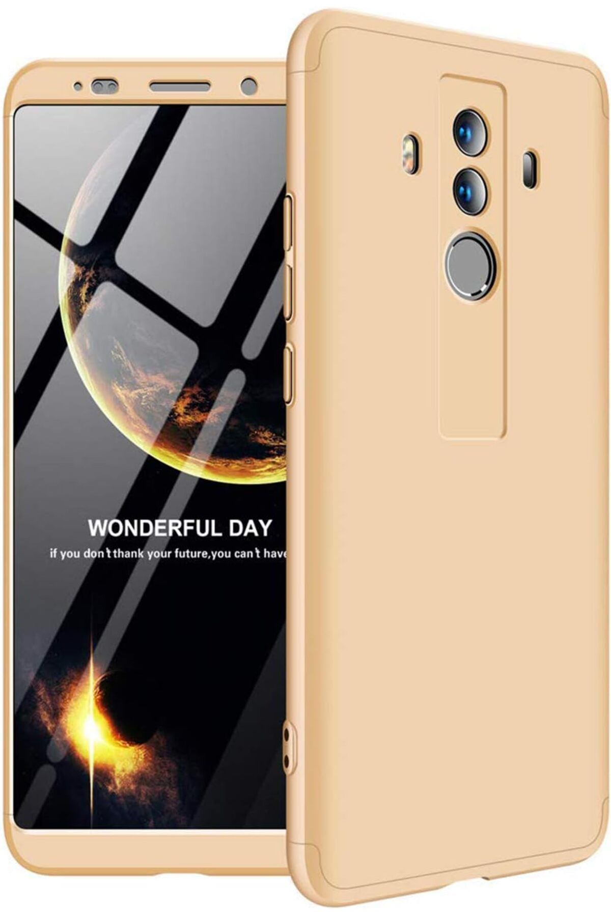 STOREMAX nffashopm Mate 10 Pro için Kılıf Double Dip 360 Protective Gold [Mate 10 Pro ile Uyumlu Kılıf -