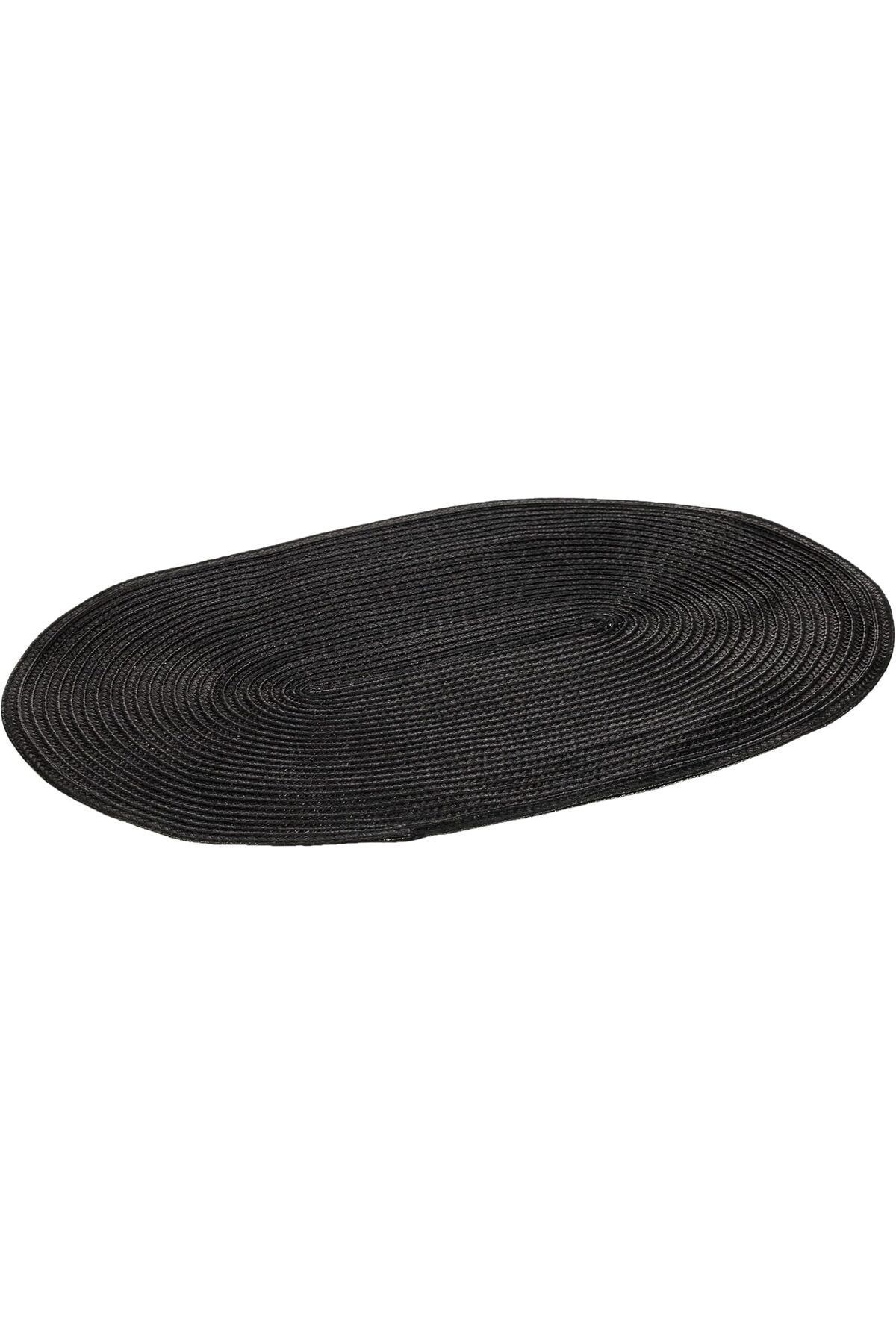 STOREMAX mrttnca MAISON Circum Düz%100 Polyester Amerikan Servis, Siyah, Oval, 44x29 cm trndymrt 1087243