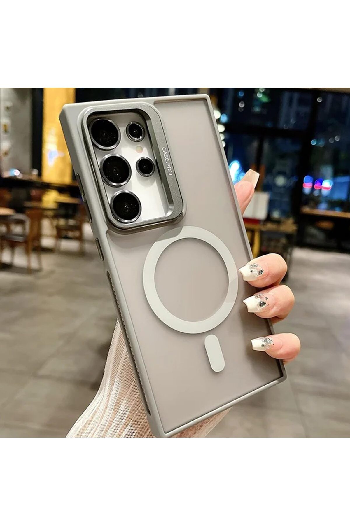 STOREMAX htpshopmx Galaxy S24 Ultra ile uyumlu Kamera Lens Aparatlı Stand Olabilen Magsafe ile uyumlu Kamera