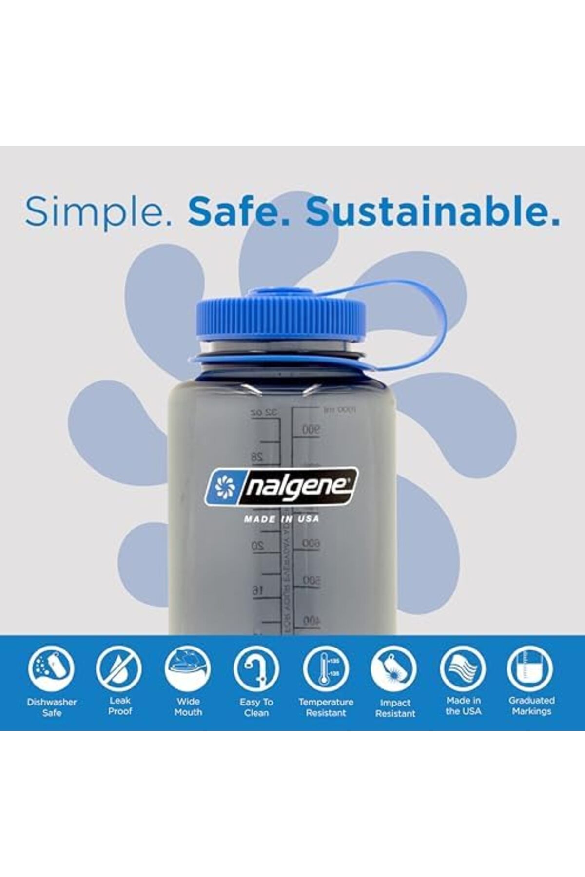STOREMAX-Sellbuystore Wh Sustain Drink Bottle, Gray, 1 L 1053513 3