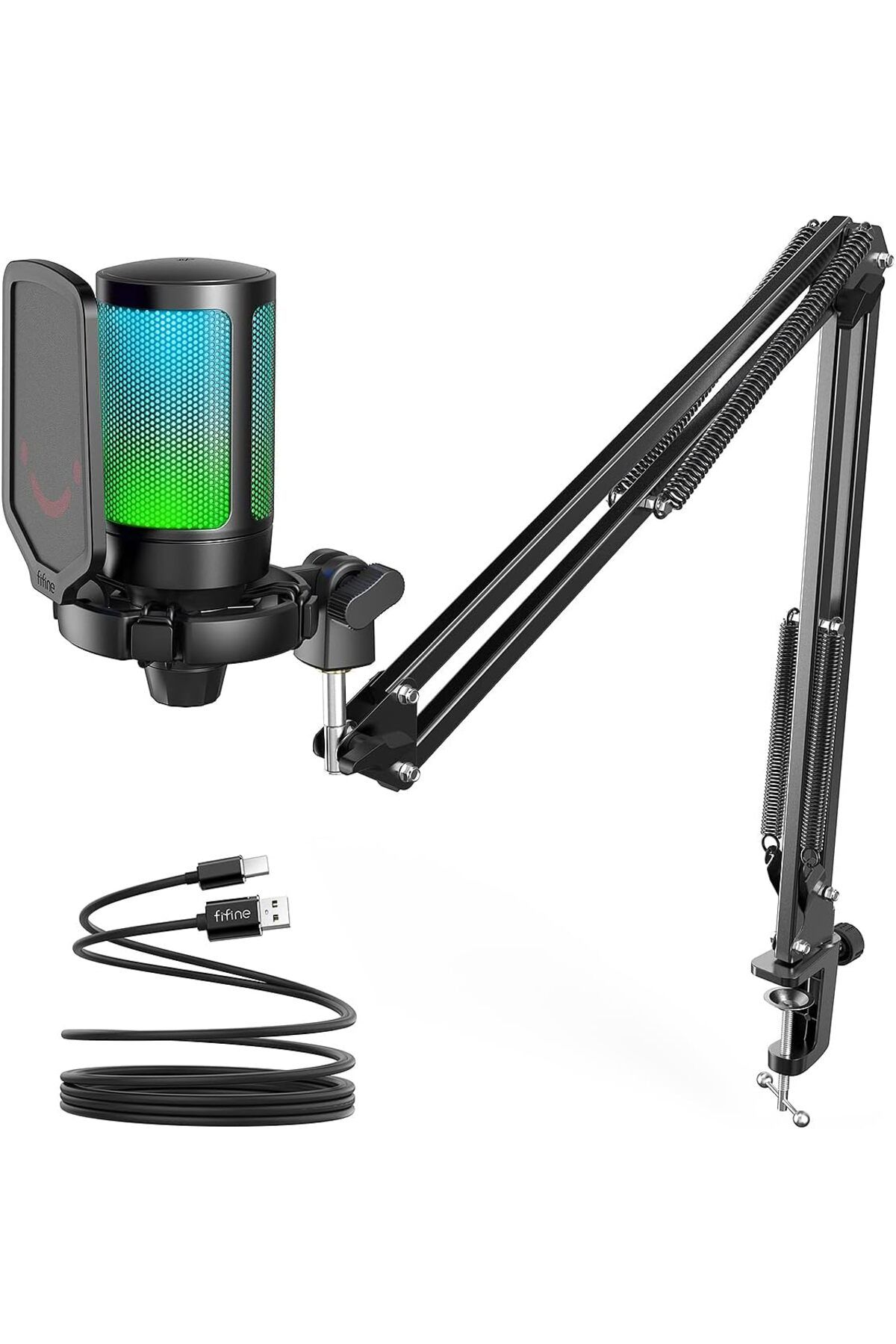 STOREMAX glpzr Ampligame A6T Twitch - Youtuber - Gamer - Tiktok - Yayıncı USB Mikrofon Seti (Siyah) trendyb