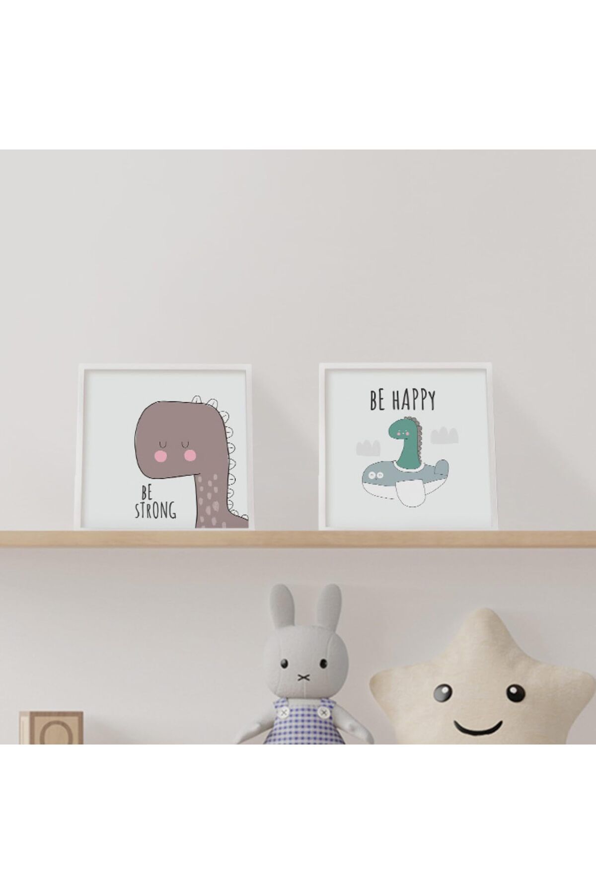 STOREMAX buymxx Odasına Özel Minimal Dinozor Tasarımlı Çerçeve 20 x 20 cm desiny 1082424