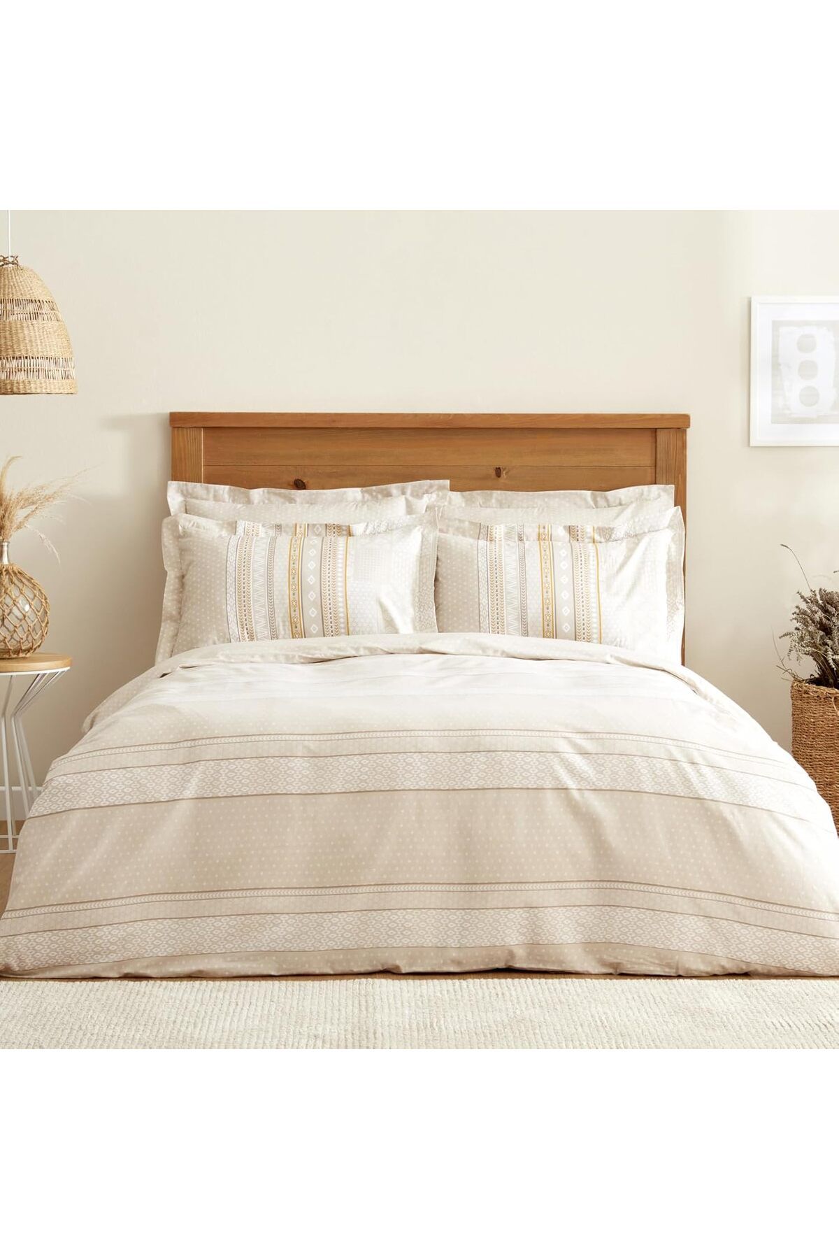 STOREMAX buystoremx Home Keira%100 Pamuk, Çift Kişilik Nevresim Takımı, Bej newstar 1051066