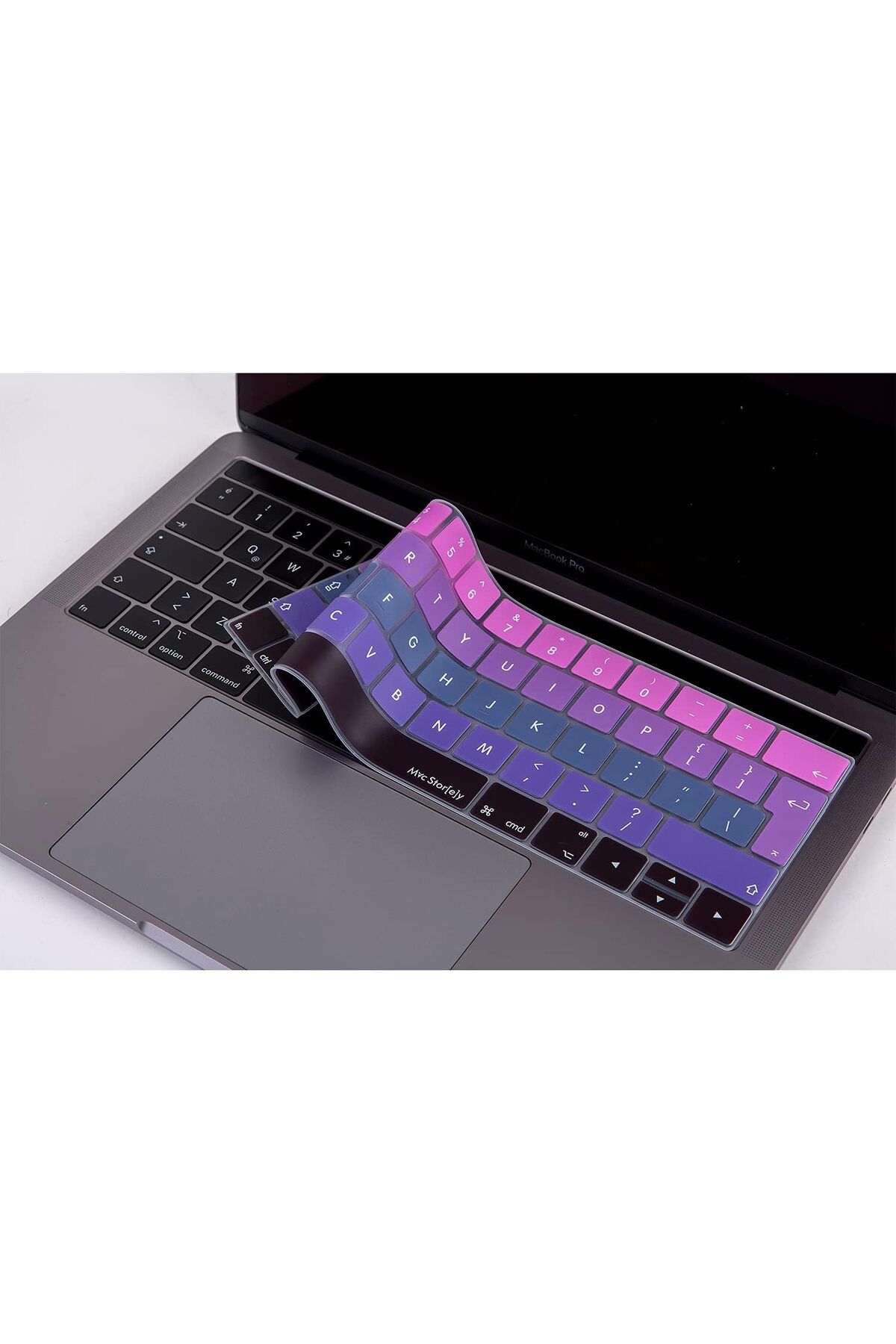 STOREMAX nffashopm Macbook Pro Klavye Koruyucu Touchbarlı (UK-EU İngilizce) Ombre A1706 A1989 A2159 A1707 A