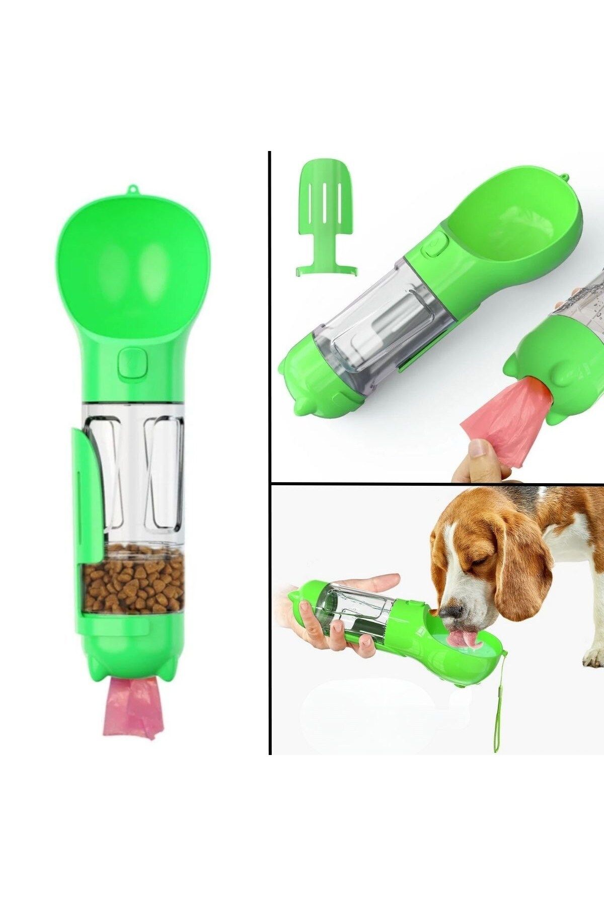 STOREMAX buxystorem Taşınabilir Hazneli Mama Kaplı ,Kaka Poşetli Kedi,Köpek Suluğu-300ml trendymx 99966