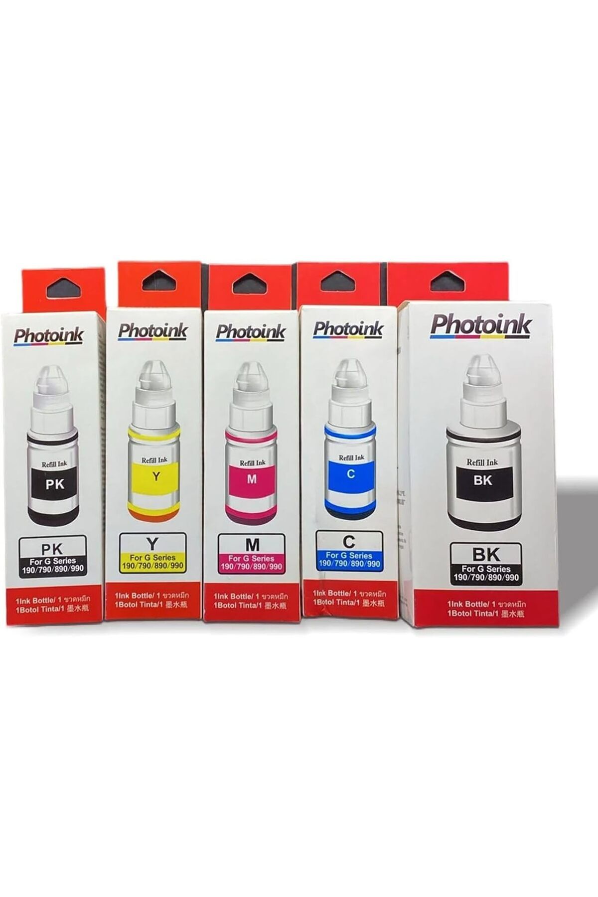 STOREMAX nffashopm 100 Ml Canon Uyumlu Photo Ink, 5 Kartuşlu Canon Yazıcılar Için Uyumlu 5 Adet Mürekkep