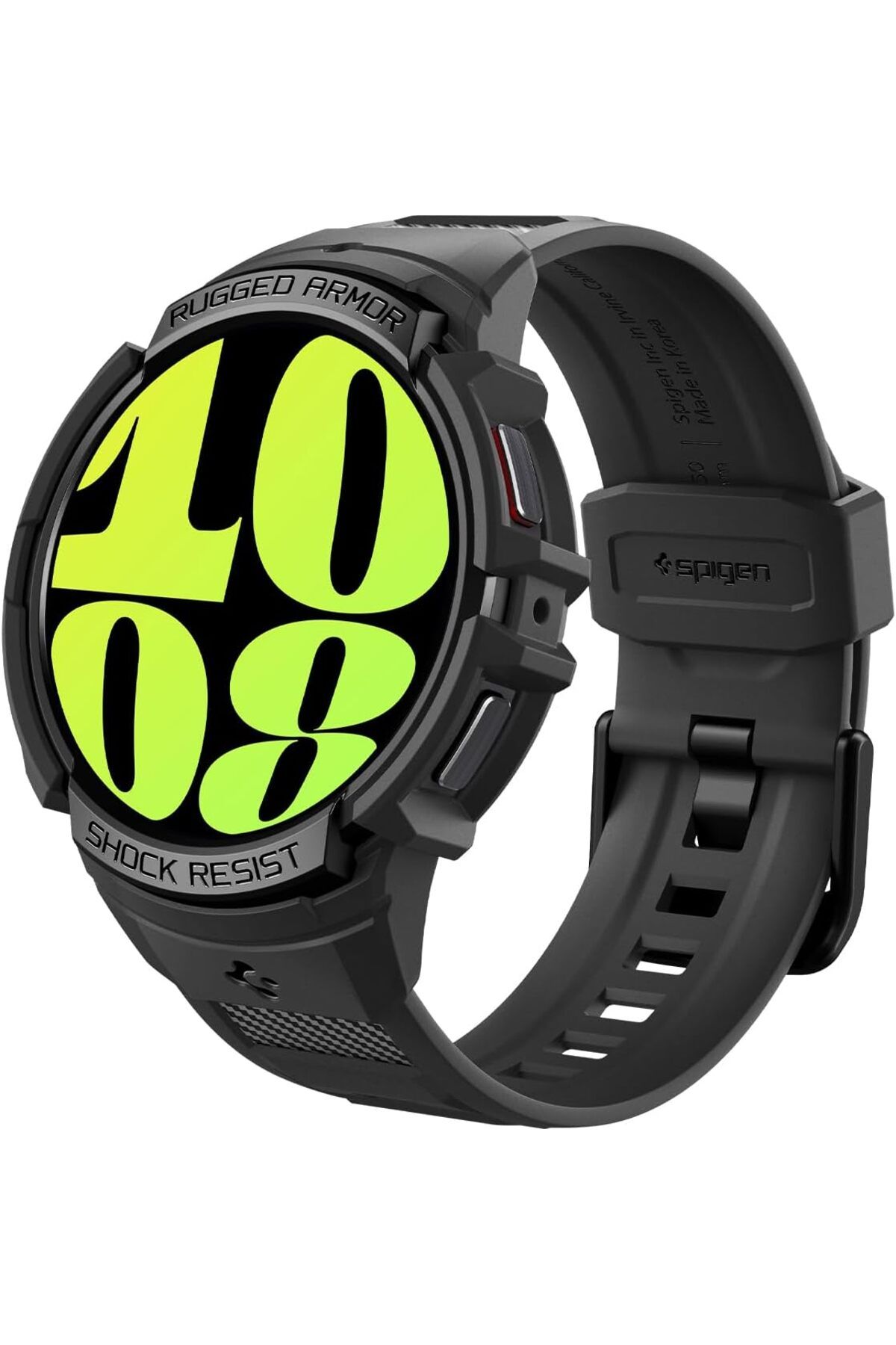 STOREMAX Galaxy Watch 6 (44mm) Uyumlu Kılıf & Kordon Kayış Rugged Armor Pro Black -