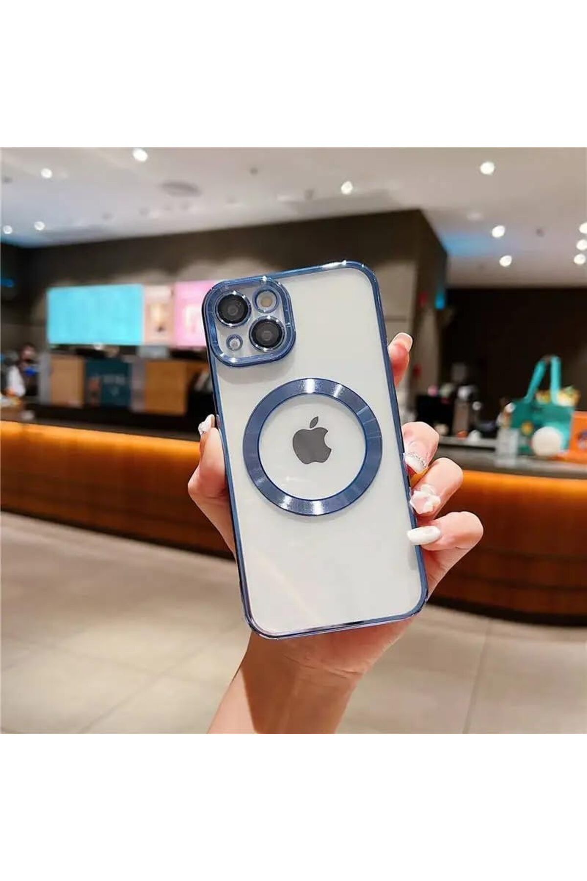 STOREMAX htpshopmx AKSESUAR iphone 13 (6.1) inç Laser Silikon Arkası Şeffaf Kamera Korumalı Logo Detaylı