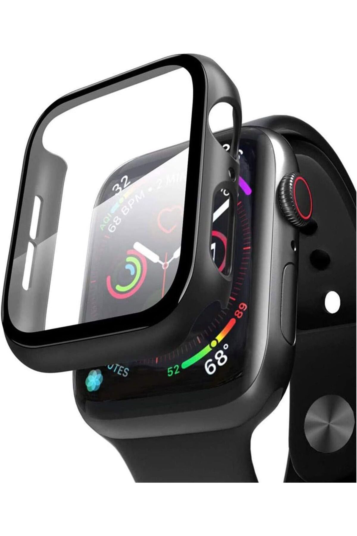 STOREMAX cmllashop çerçeve Kılıf Komple önü Kapatan Mika Ekran Kırılmaz Cam Korumalı Siyah Watch Se