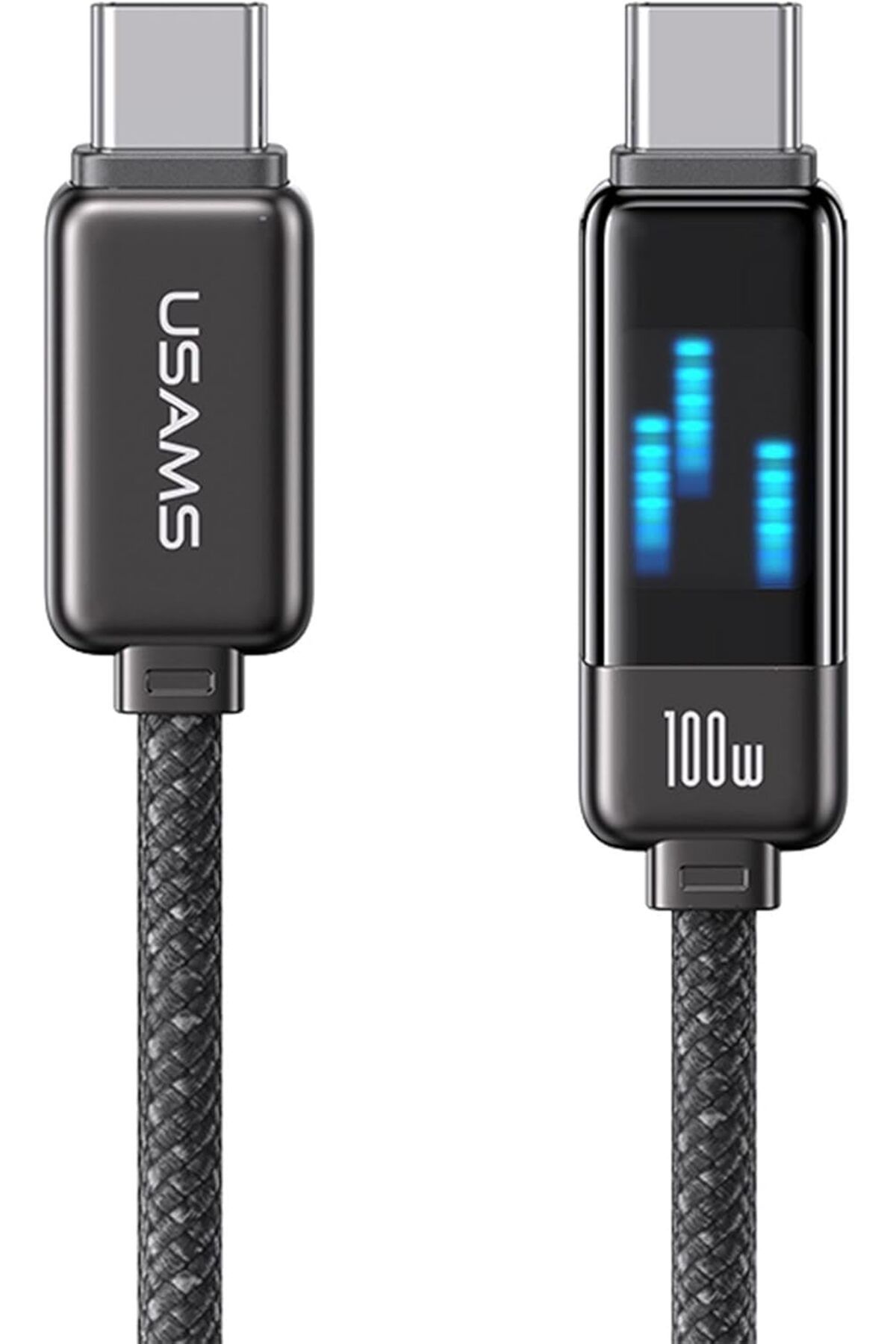 STOREMAX bystoreby US-SJ744 Type-C To Type-C 100W Meteor Efekt Ekranlı 1.2m Hızlı Şarj ve Data Kablosu An