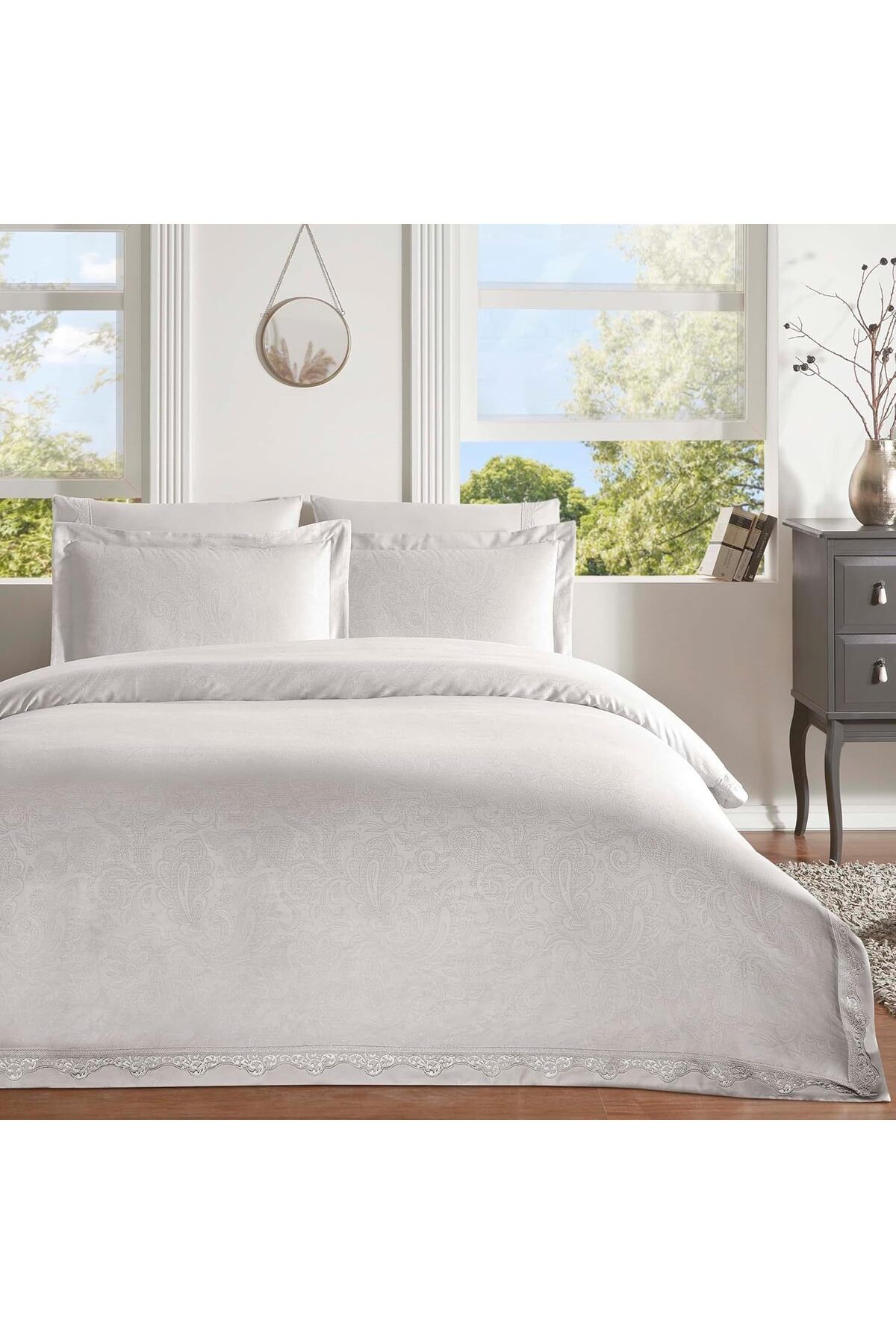 STOREMAX buystoremx Blanca Desenli%100 Pamuk Nevresim Takımı, Vizon, Çift Kişilik newstar 1051066