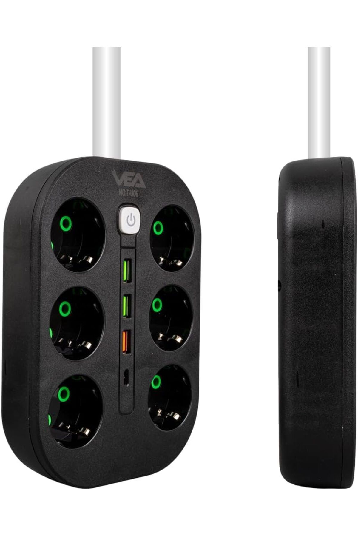 STOREMAX mrttnca Akım Korumalı Priz, 1.5 Metre Kablo, 3 x USB, 1 x Type-C PD Girişli, Grup Priz, 10ah Anah