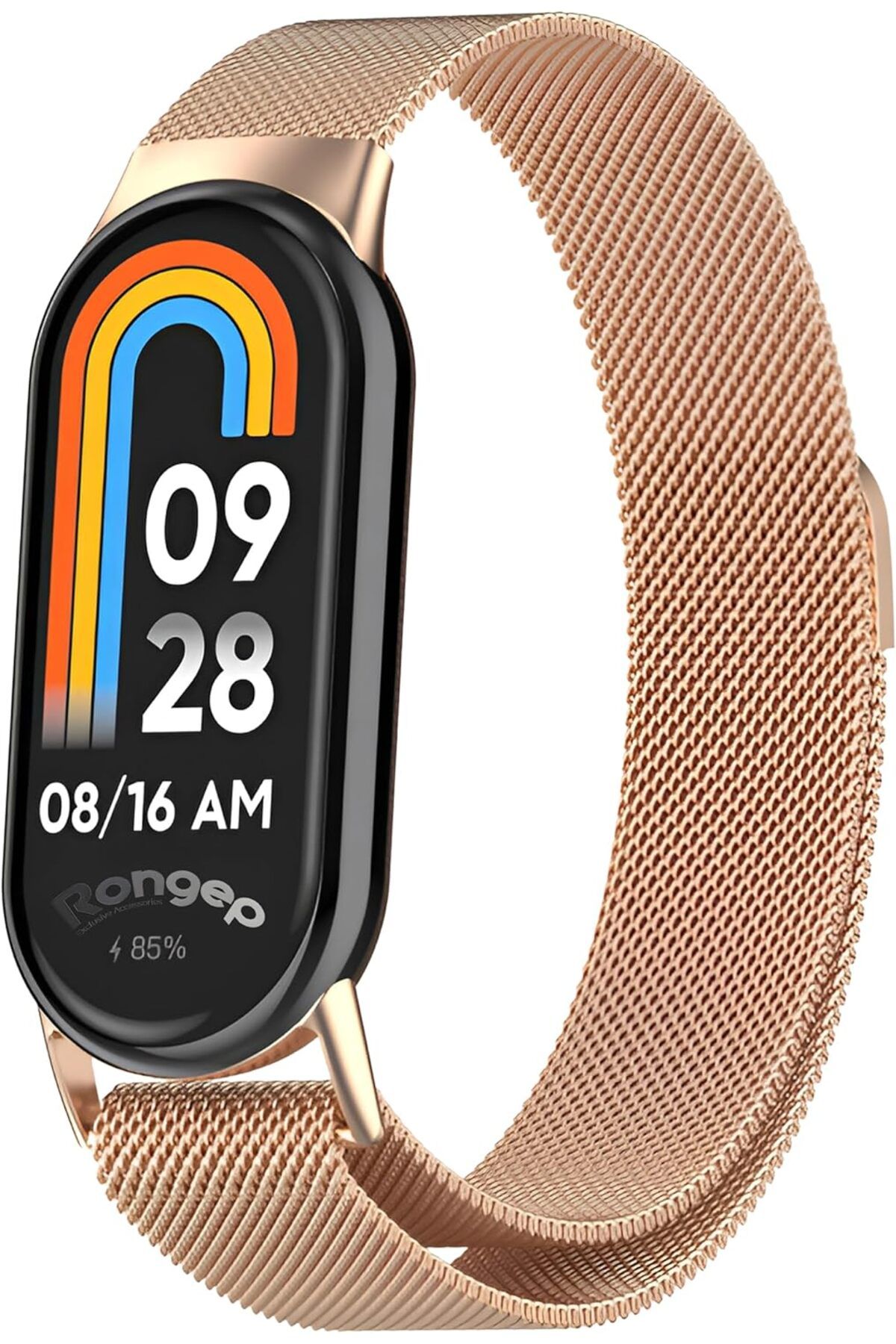 STOREMAX nslmshop Xiaomi ile Uyumlu Mi Band 9/8 İçin Loop Metal Hasırlı Kordon Manyetik Tasarımlı Terl
