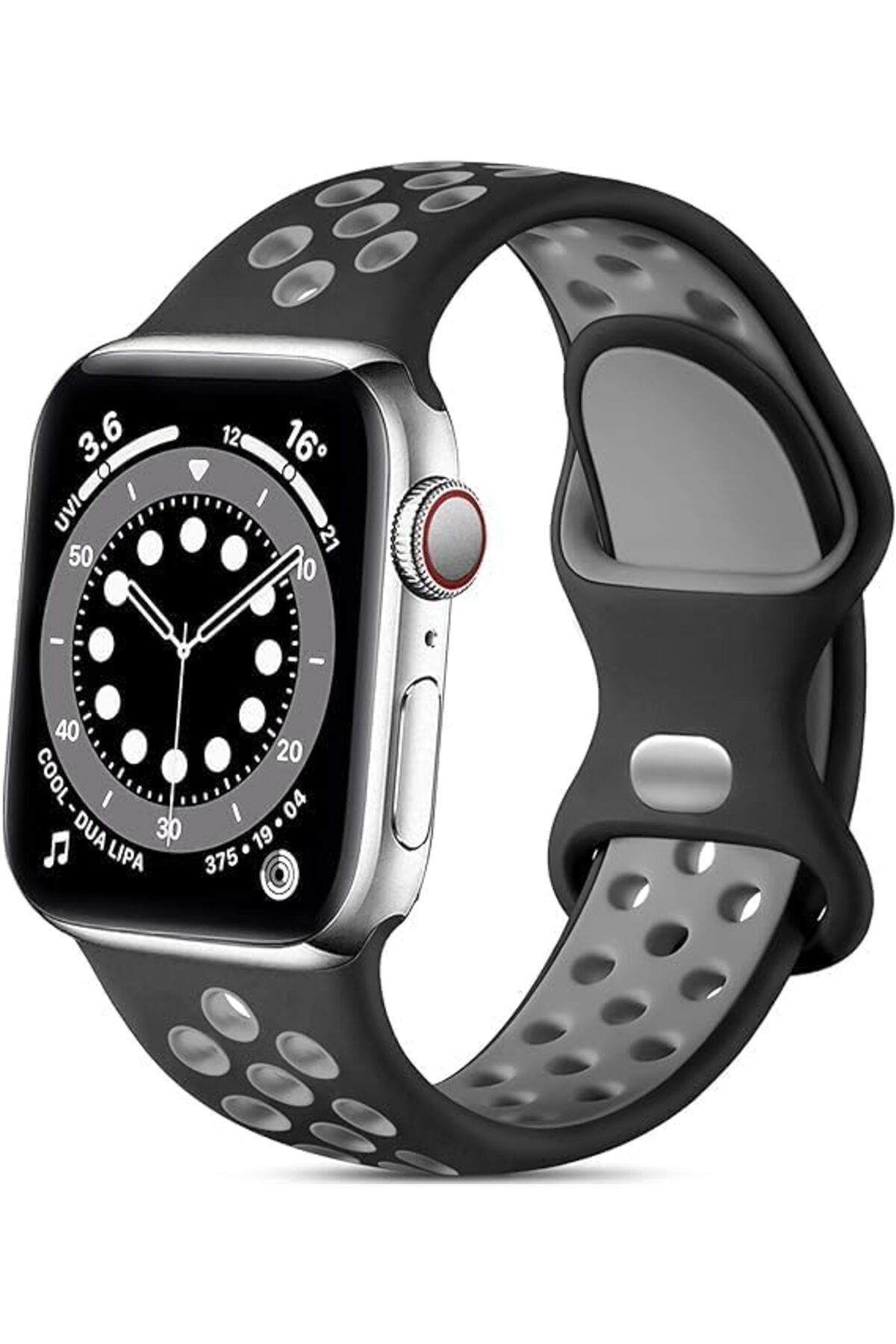 STOREMAX nffashopm Watch Seri 1/2/3/4/5/6/7/8/se İle Uyumlu Delikli Silikon Kordon Kayış 38-40-41 mm (Siya