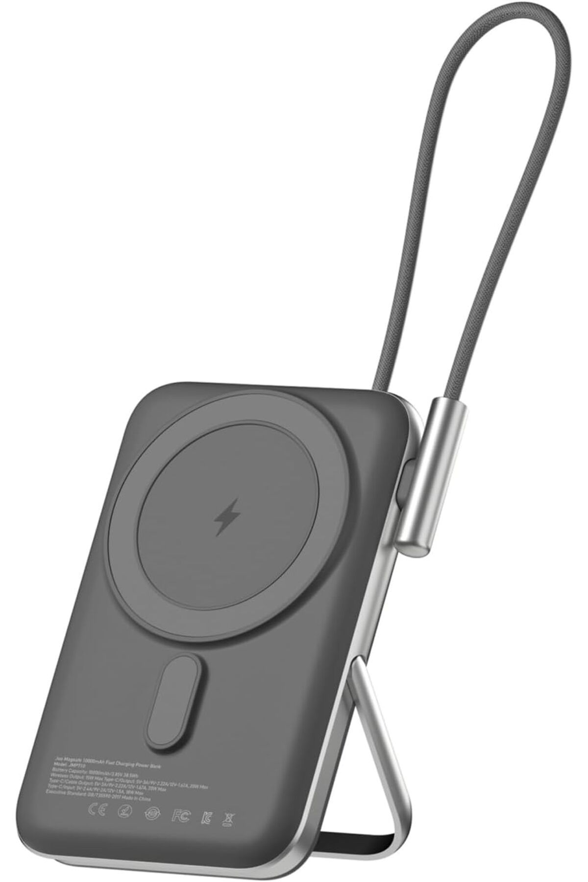 STOREMAX nffashopm Magsafe Powerbank 10000mAh Standlı 20W Dahili Type-C Kablolu Taşınabilir Hızlı Şarj