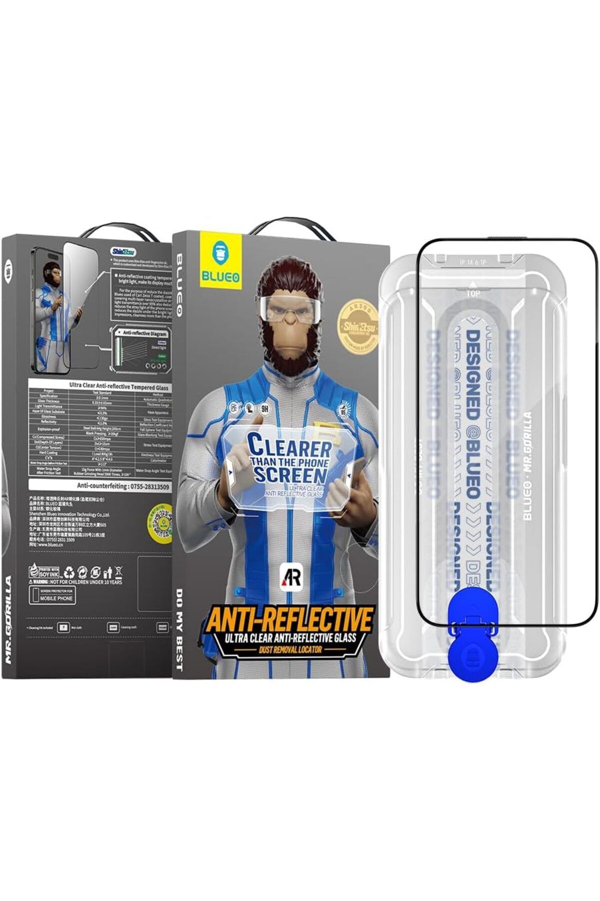 yenibagshop iPhone Ultra Clear AR Anti-Reflective HD Uygulama Aparatlı Cam Ekran Koruyucu (15 Pro)