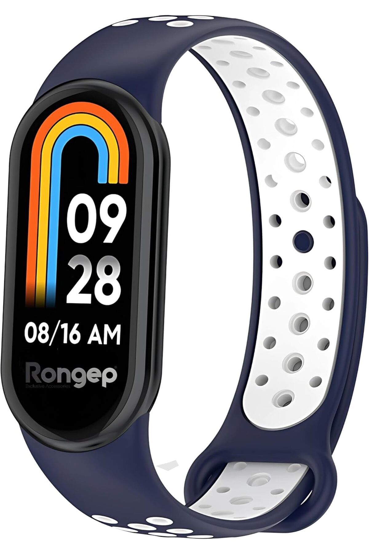 STOREMAX mrttnca Xiaomi ile Uyumlu Mi Band 9/8 İçin Delikli Silikon Kordon Nefes Alabilirlik Sağlayan Çif