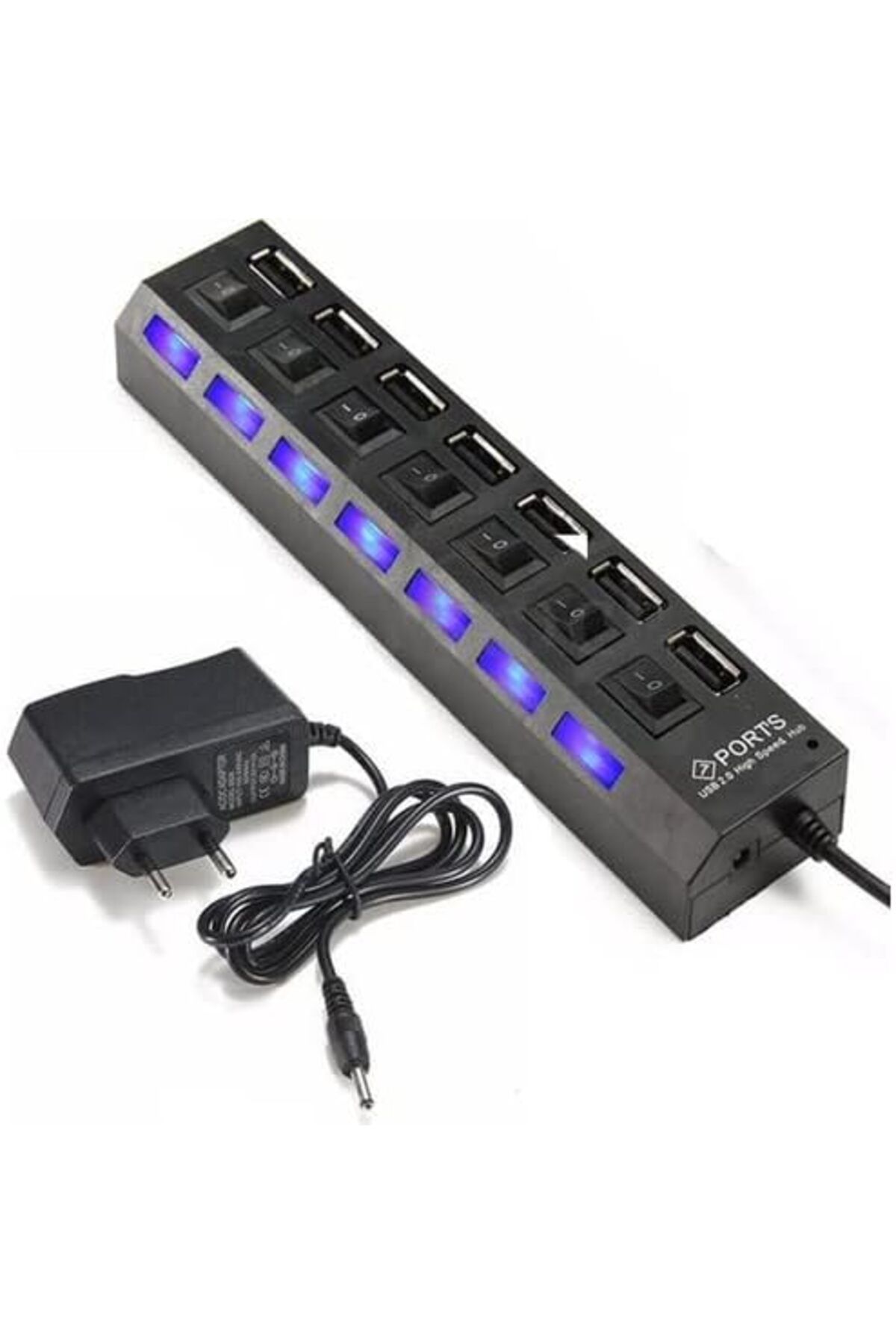 STOREMAX glpzr Port USB Hub Çoklayıcı Çoğaltıcı Onoff Düğmeli Işıklı Adaptörlü trendybuy 110911