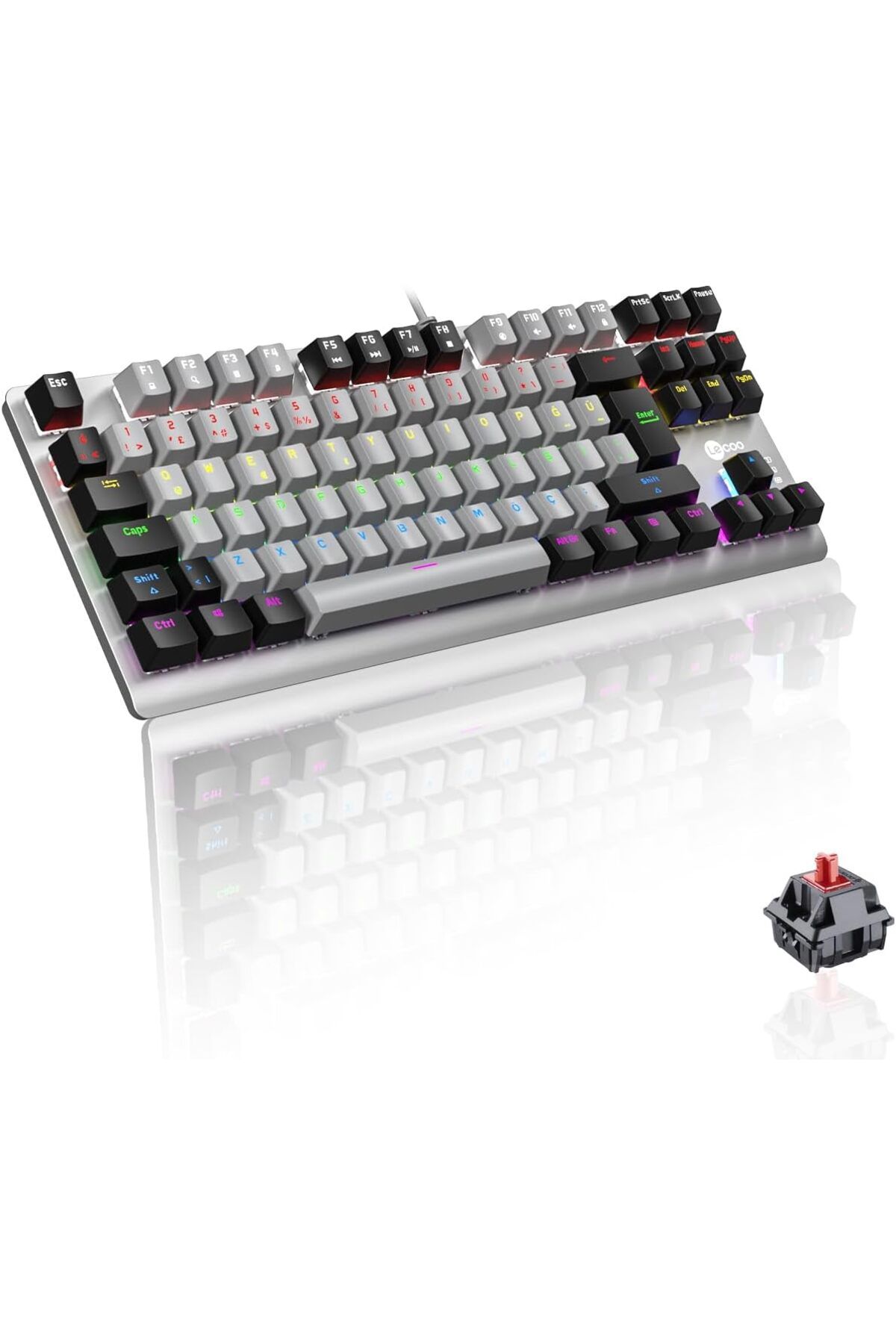 STOREMAX nffashopm GK304 USB Kablolu Red Switch Mekanik Oyuncu Klavyesi - Makro Tuş Atamalı, RGB LED Aydın