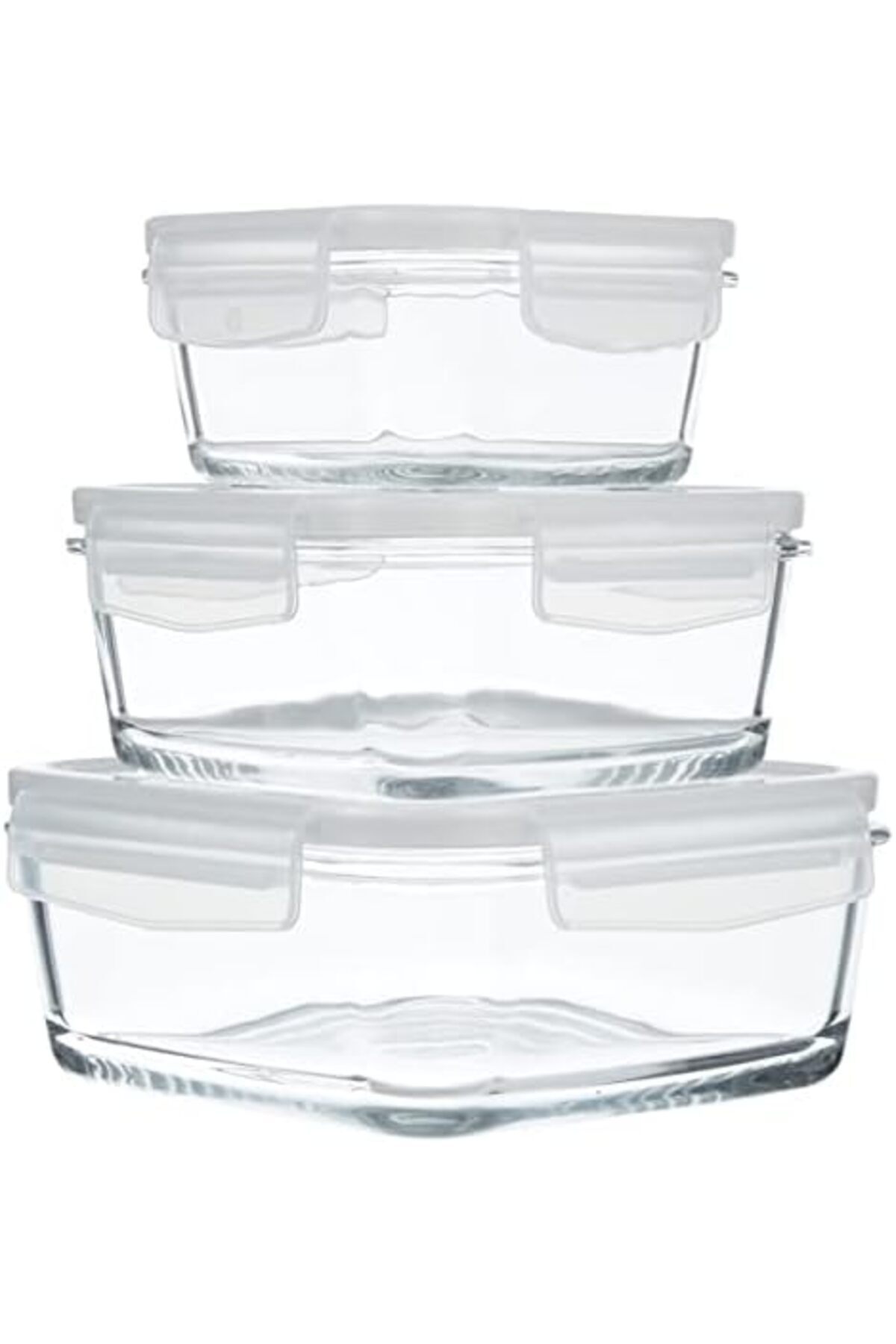 STOREMAX-Buymxx Fresco Set of 3 Storage Containers, Glass, 1150 Cc Desiny 1082424 2