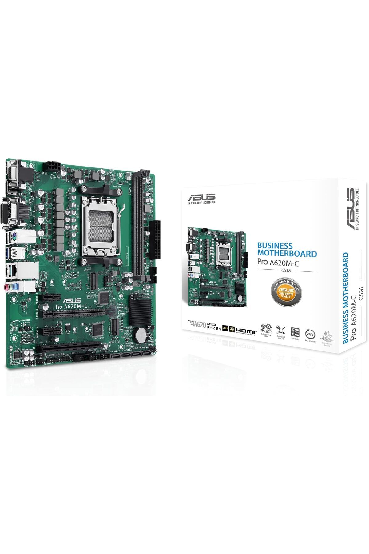 STOREMAX PRO A620M-C-CSM Anakart, AMD A620 AM5 DDR5 6400 DP HDMI DVI VGA Çift M2 USB 3.2 AURA RGB COM
