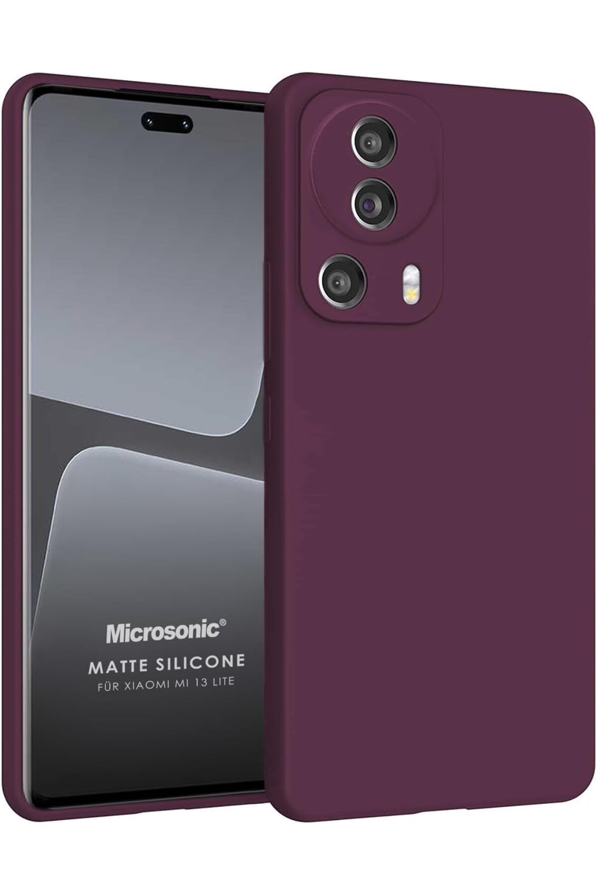 STOREMAX htpshopmx Matte Silicone Xiaomi Mi 13 Lite için Kılıf Mor [Mi 13 Lite ile Uyumlu Kılıf - Mor] s