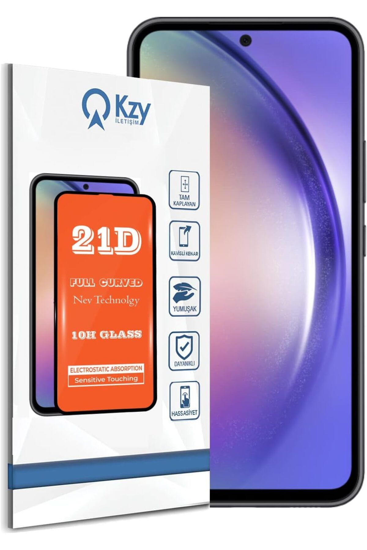 yenibagshop İLETİŞİM Galaxy A54 Tam Kaplayan 21D Temperli Ekran Koruyucu Cam
