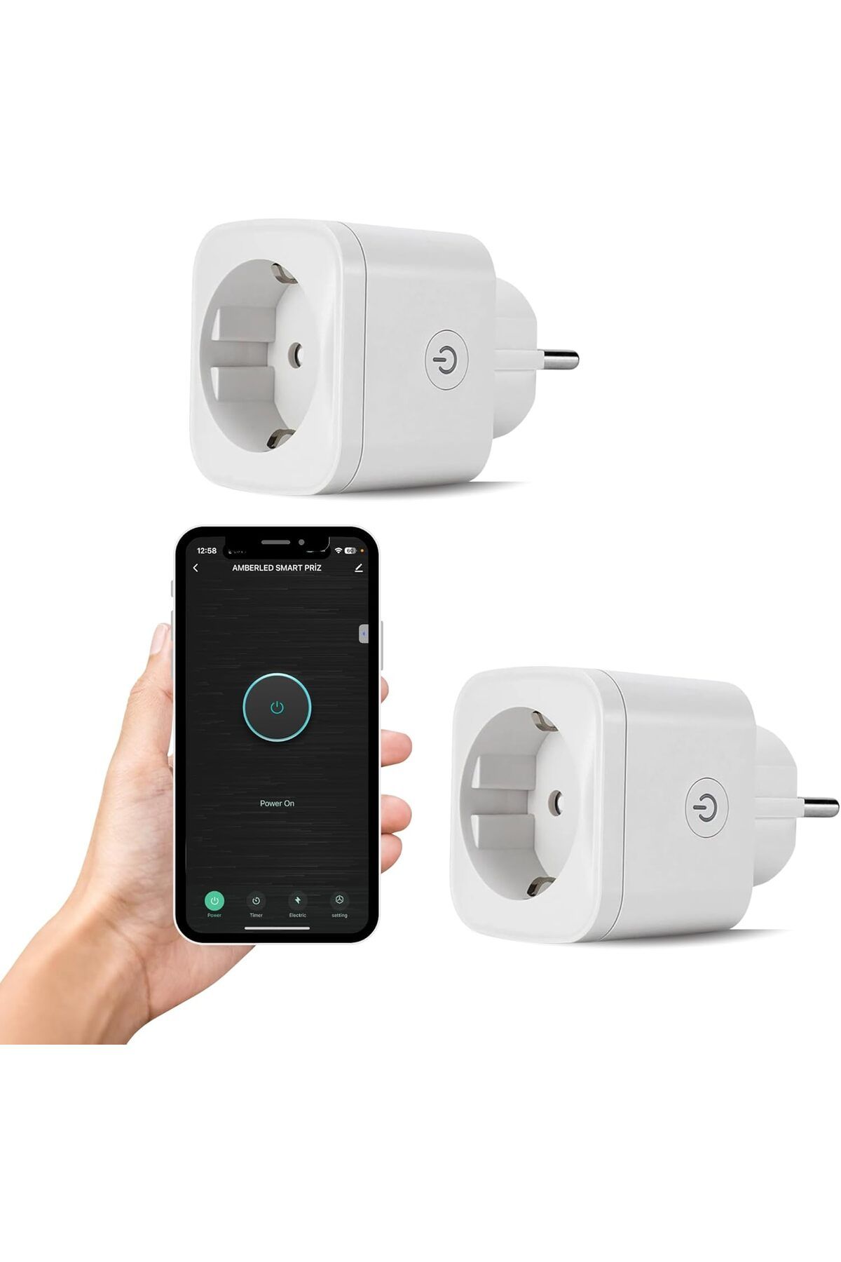 STOREMAX acelya LED Wi-Fi Akıllı Priz Uzaktan Telefonla Kontrol Edilebilir 16 | Tuya, Google Asistant, Amaz
