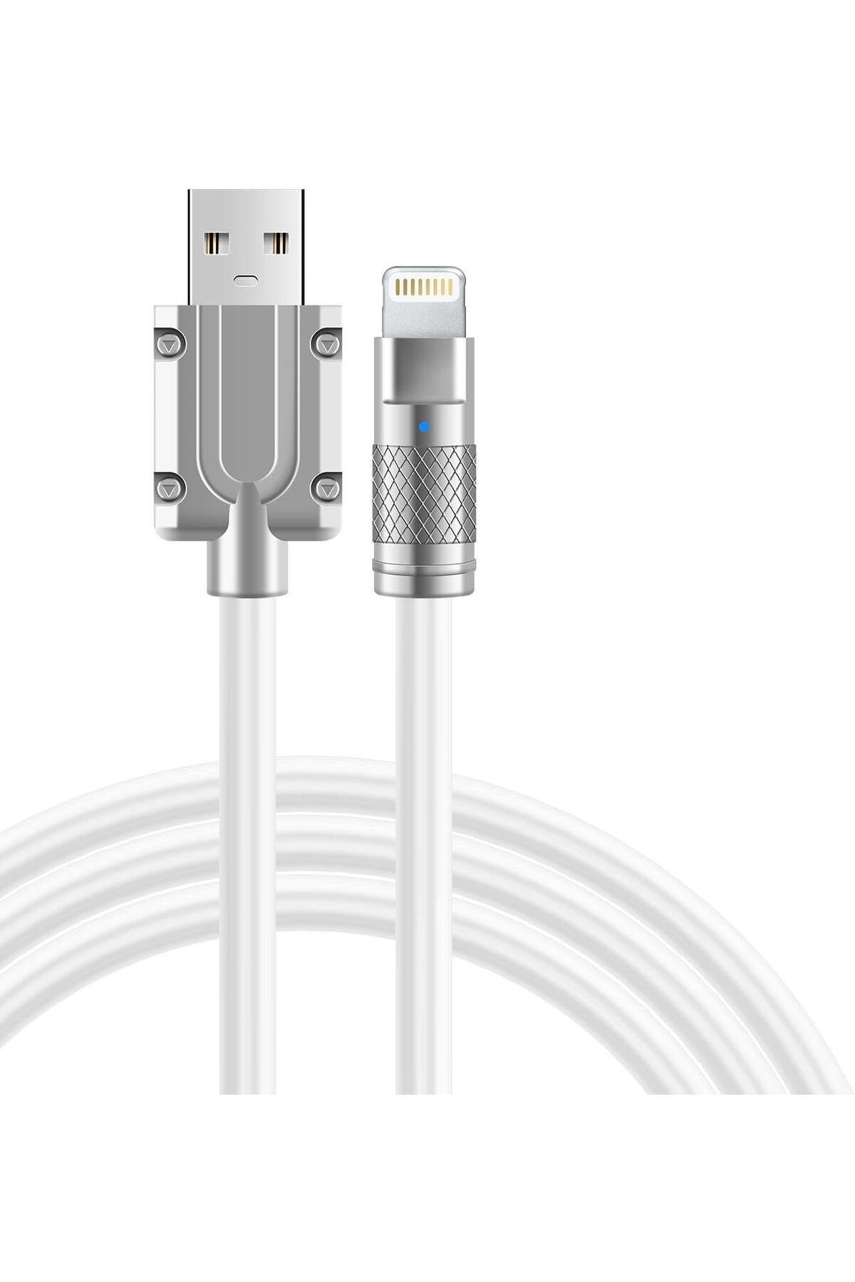 STOREMAX bystoreby BN58 iPhone Uyumlu 120W Watt 6A Süper Hızlı Şarj Data Kablosu 1 Metre IOS Kablo (Beyaz