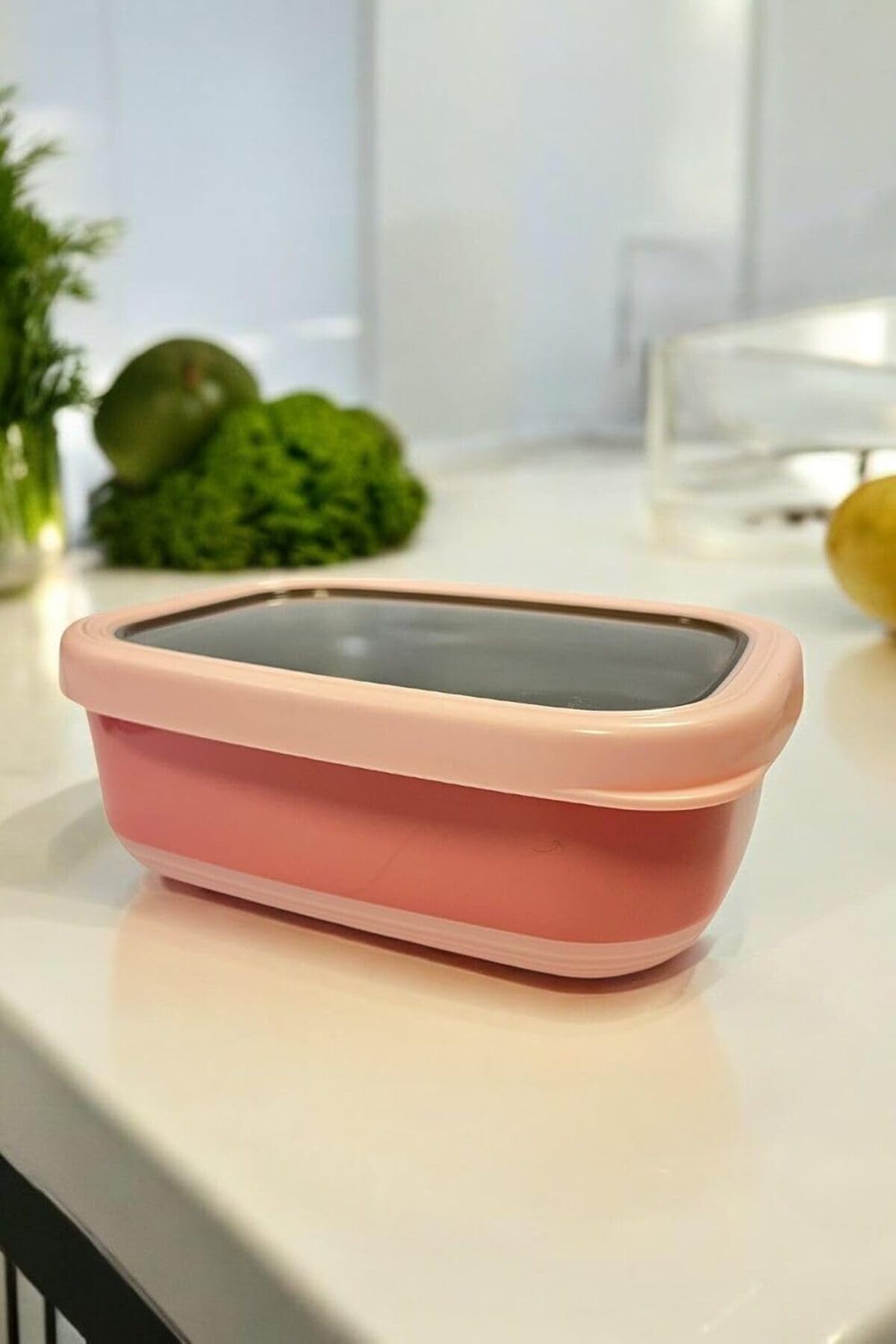 MCreative Ahmet Dikdörtgen Saklama Kabı 820 Ml Pembe Vp-929, Pembe