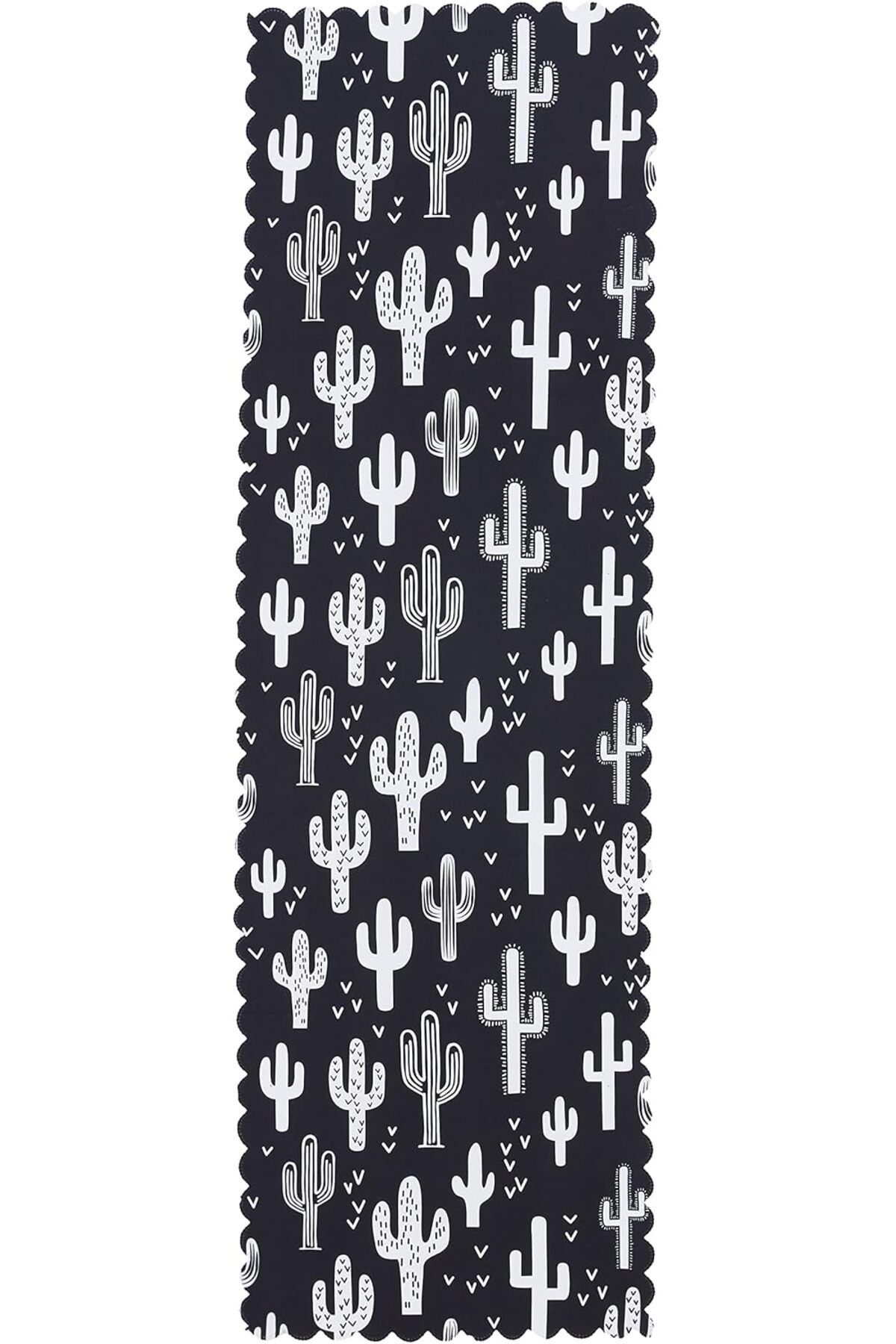 STOREMAX sellbuystore Siyah Beyaz Kaktüs Baskılı Dekoratif Runner, 45 x 140 cm 1053513