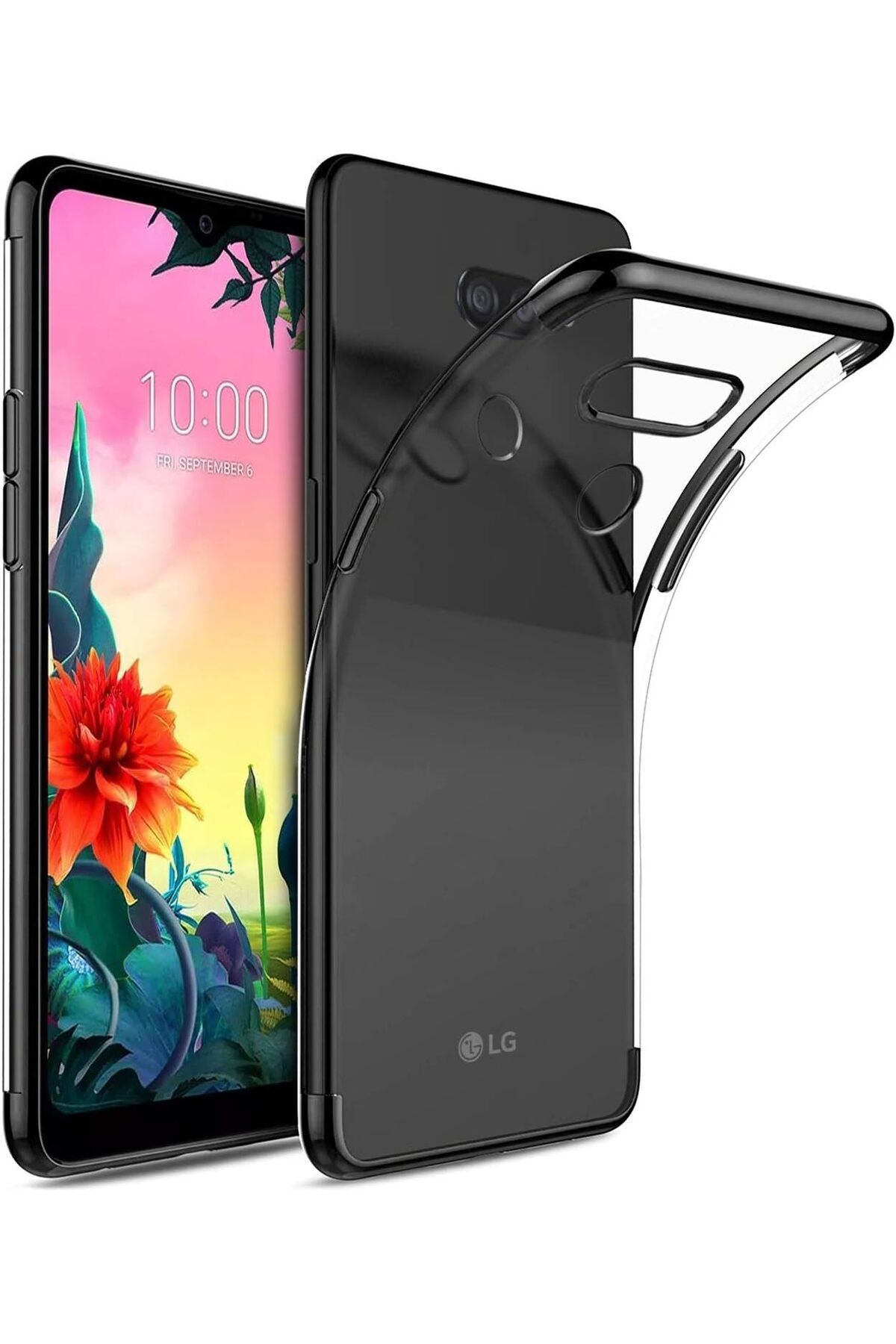 STOREMAX nffashopm LG K40s Kılıf Skyfall Transparent Clear Siyah storestarx 1051353