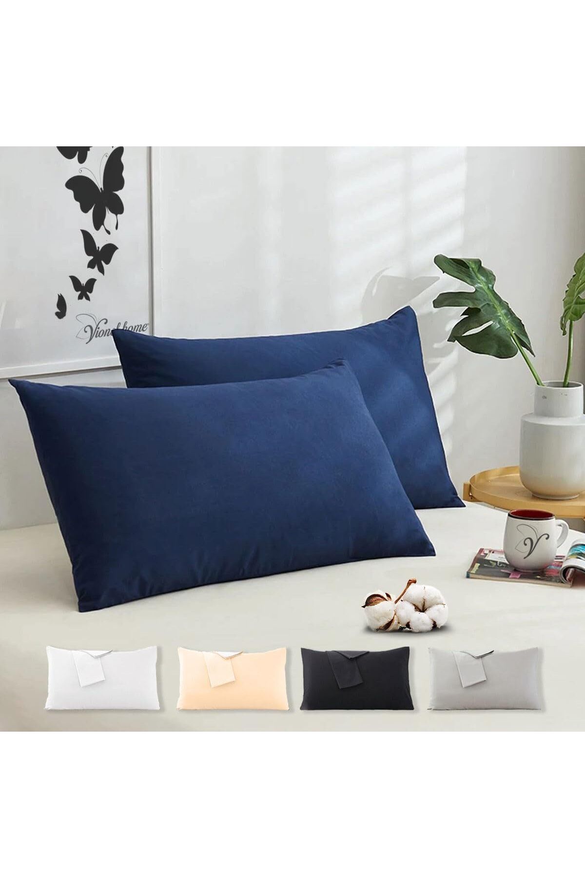 STOREMAX nffashopm 2'li Kapaklı Yastık Kılıfı 50x70 cm - Yumuşak ve Nefes Alabilir Yastık Kılıfı -