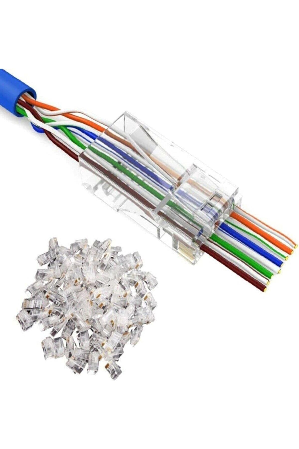 STOREMAX nffashopm Yeni Nesil Delikli Cat6/Cat5 RJ45 Jack Konnektör UTP 100 Adet 4381 storestarx 1051353