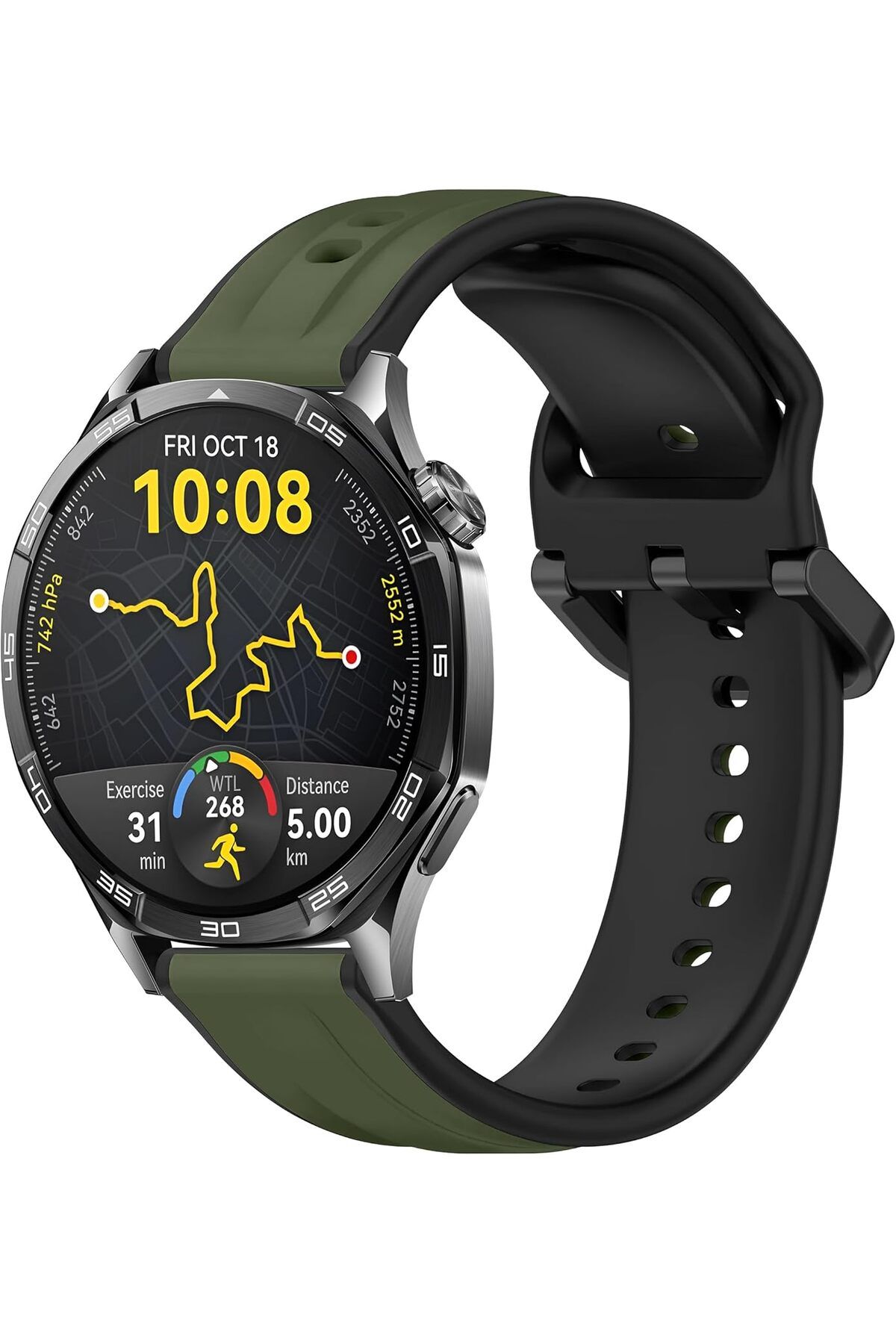 STOREMAX htpshopmx 22mm ile Uyumlu Saatler için Çift Renkli Şerit Model 46mm Silikon Kordon Watch (GT5 Pr
