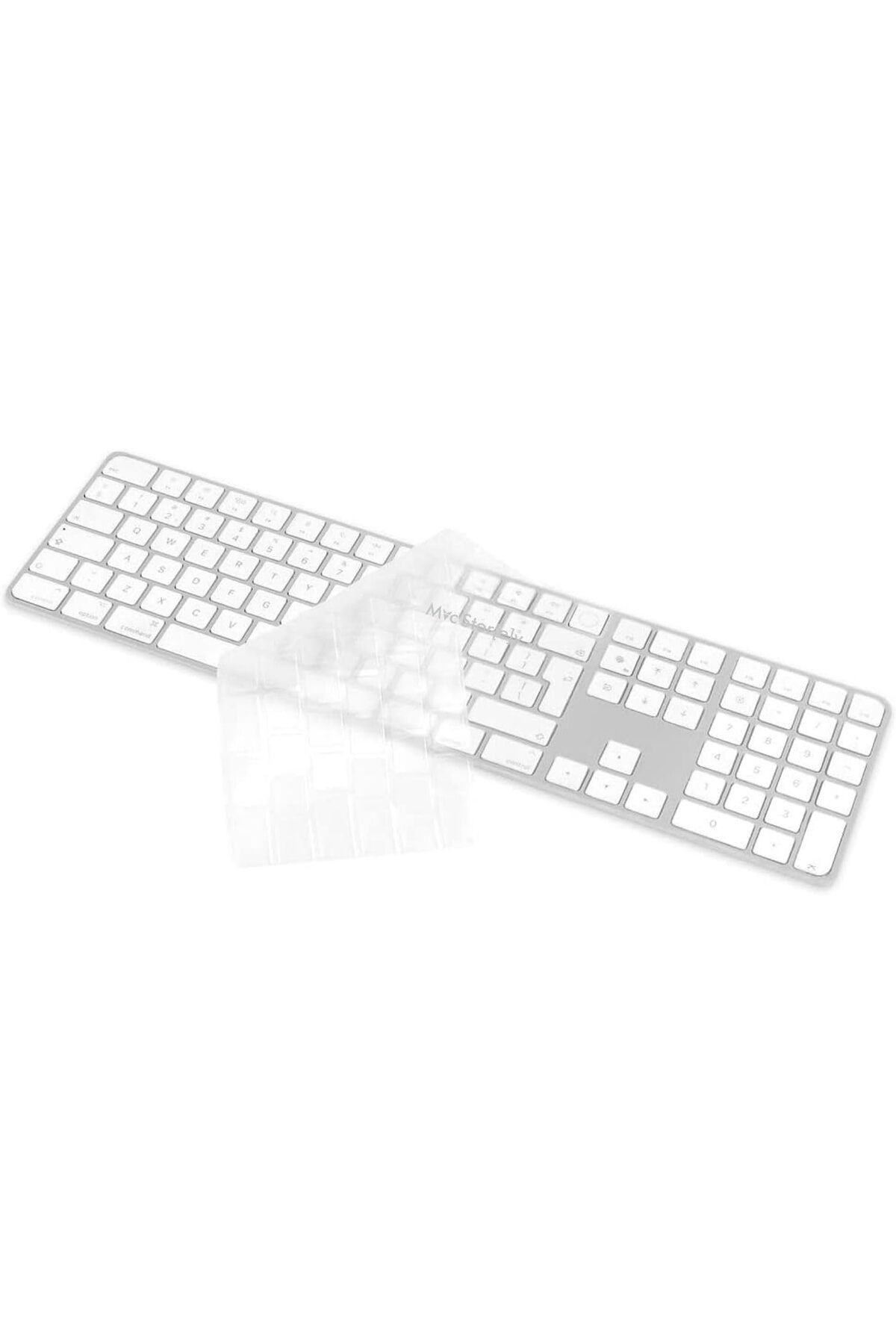 yenibagshop Klavye Kılıfı Apple Magic Keyboard-3 (TR-UK) A2520 Numeric ile Uyumlu Silikon Kılıf Şeffaf