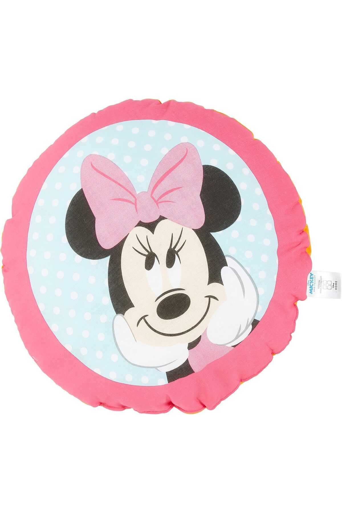 STOREMAX daliashops Minnie & Mickey Lisanslı Karakter Baskılı%100 Pamuk Kırlent, Çok Renkli, Yuvarlak St