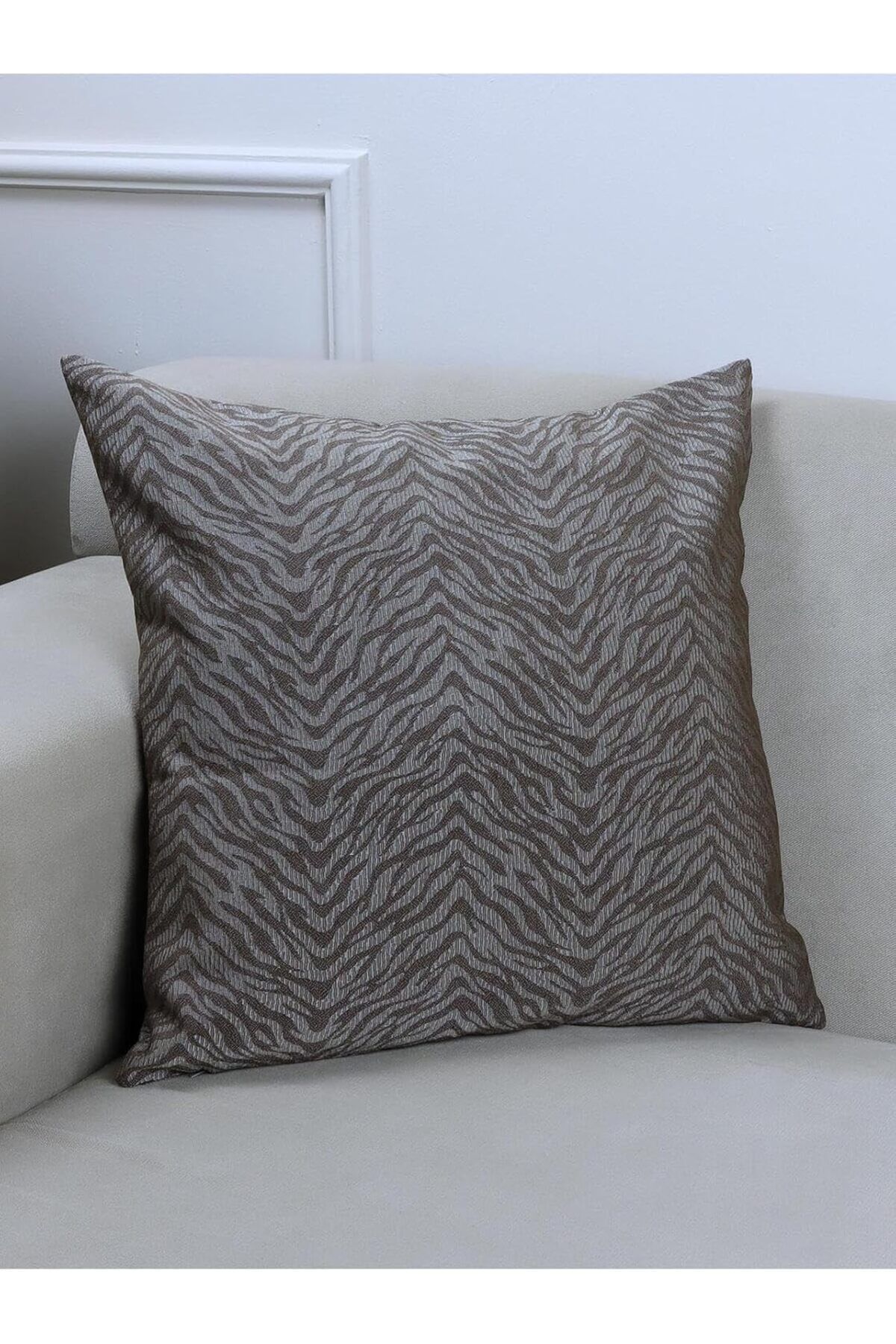 STOREMAX nffashopm Home Zebrano Vizon Renkli Zebra Desenli 45x45 Kare Kırlent Kılıfı 45 x 45 storestarx 1