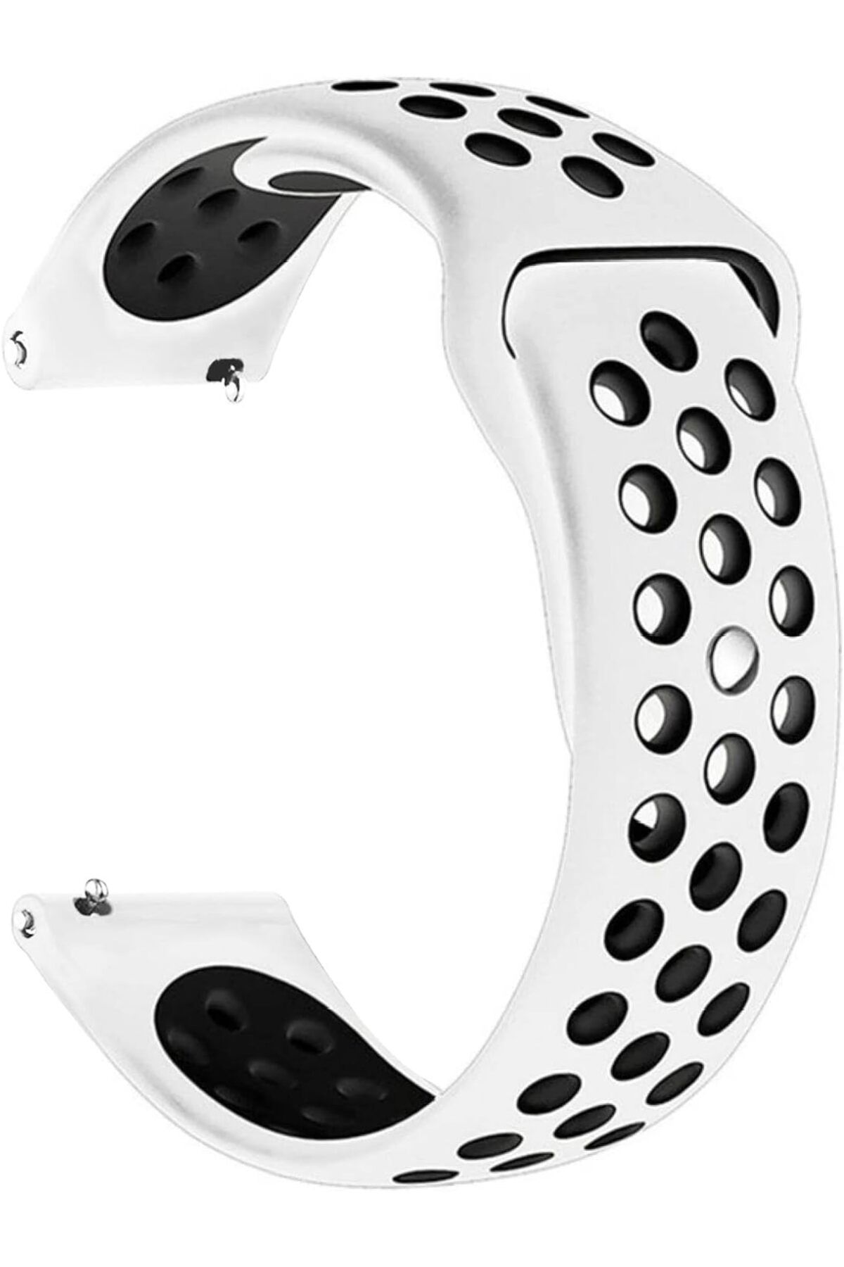 STOREMAX nffashopm Galaxy Watch 4 44mm için Kordon Rainbow Sport Band Beyaz Siyah storestarx 1051353