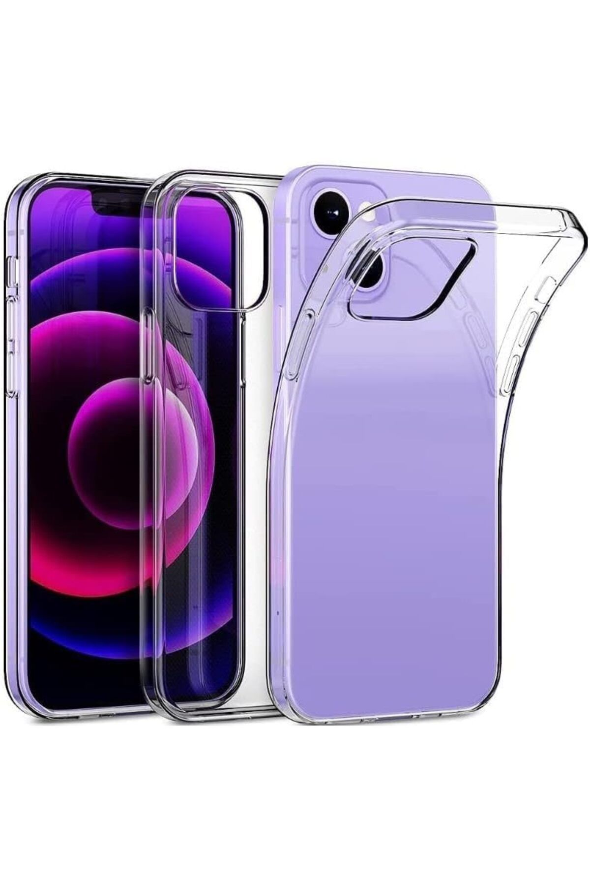 STOREMAX nffashopm Trend Şeffaf Kılıf iPhone 14 Uyumlu Şeffaf Kılıf 14 (6.1'') Şeffaf Silikon Kılıf