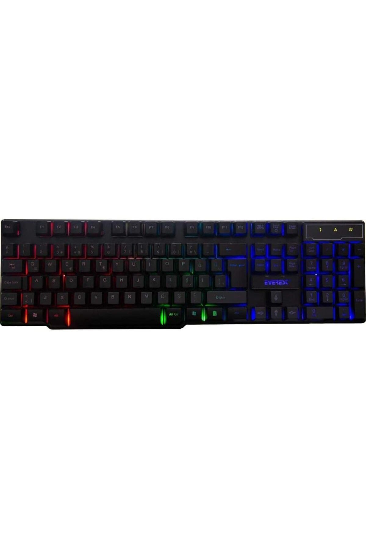 yenibagshop KB-188 Borealis Siyah USB Gökkuşağı Aydınlatmalı Q Gaming Oyuncu Klavyesi