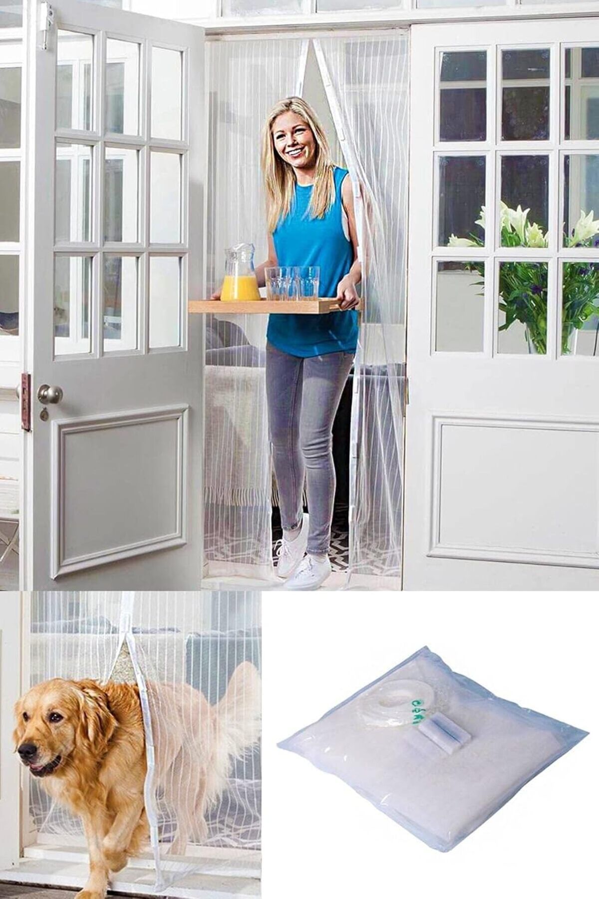 STOREMAX Beyaz Mıknatıslı Kapı Sinekliği 105x205 Cm 1410 V2 Sersa Desing 266450