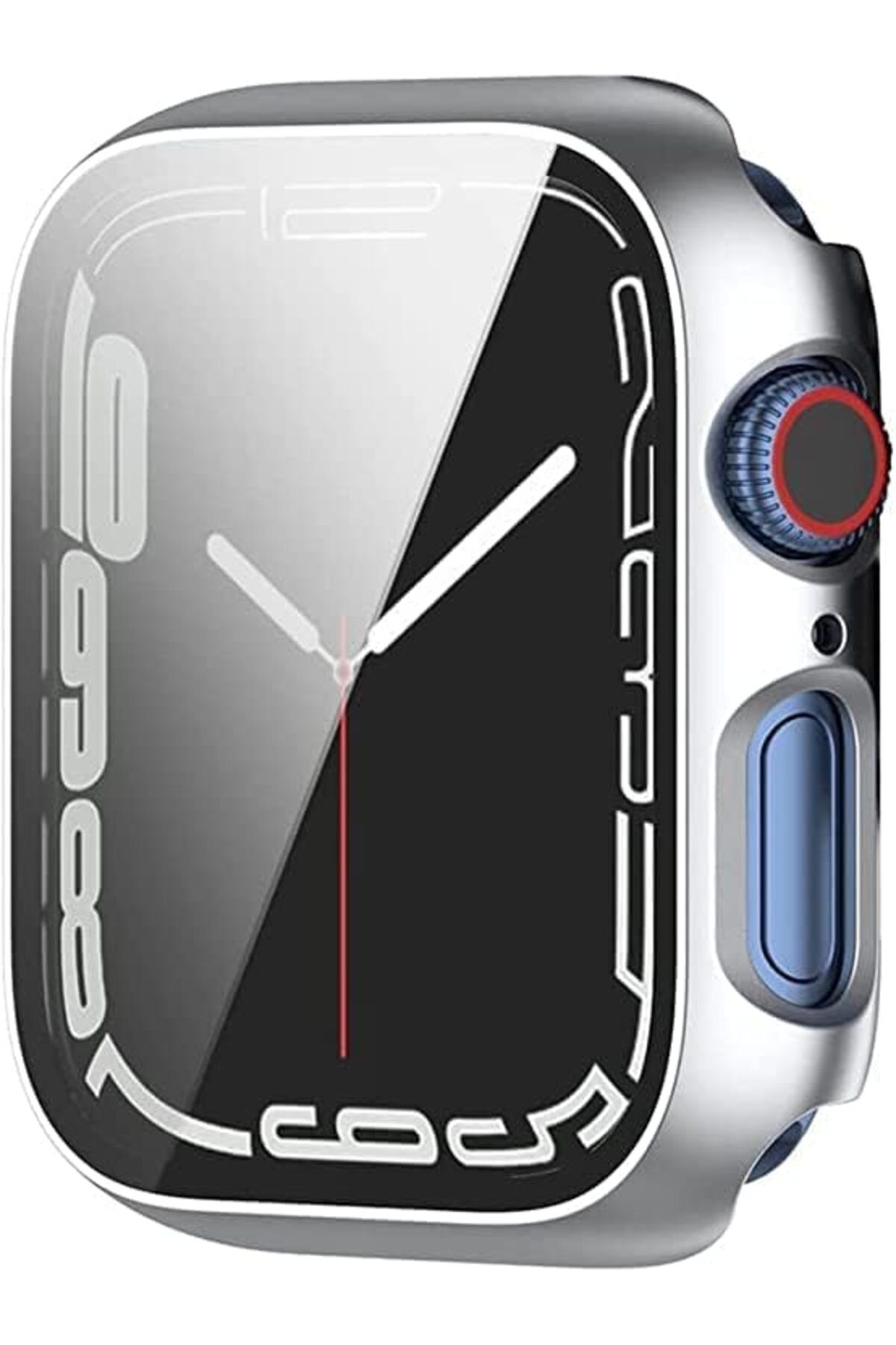 STOREMAX nffashopm Trend Watch 1/2/3/4/5/6 Seri 41 mm Ekran Koruyucu ve Kılıf Bir Arada Tam Koruma (Gümü