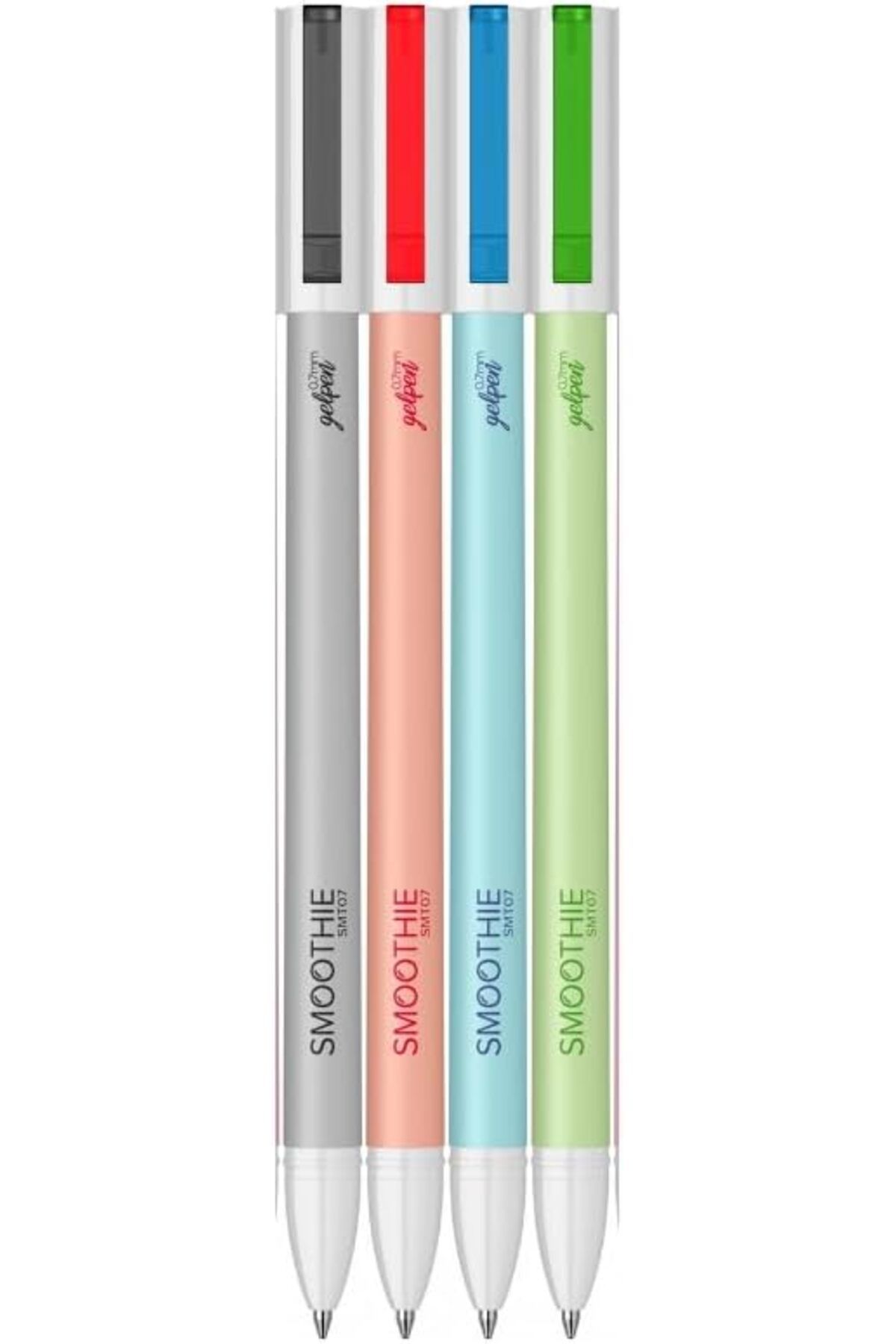 STOREMAX srhtDS Smoothie 4`lü Siyah-Mavi-Kırmızı-Yeşil Jel Kalem Seti - Blister Kutulu Desing 26