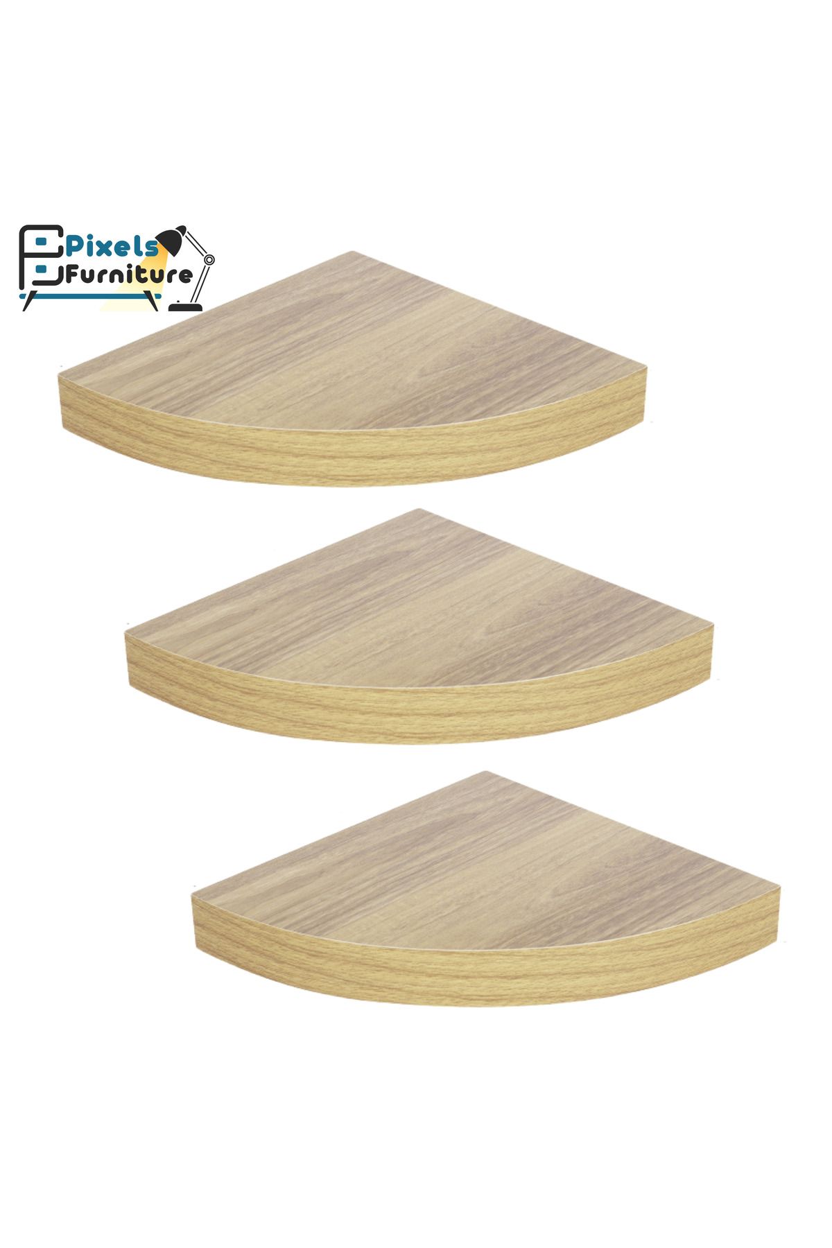 PixelsFurniture-Set of 3 Pixel Furniture Corner Floating Shelves for Wall, Shelves with Invisible Brackets 1