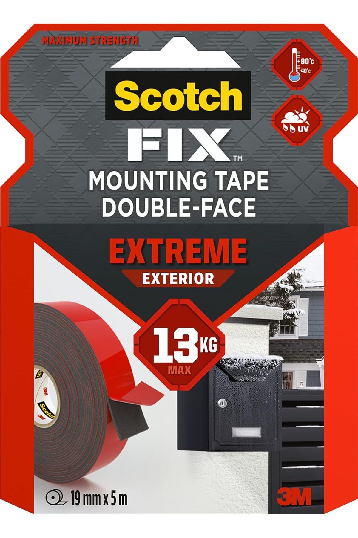 STOREMAX lvnmblya montaj yapıştırma bandı, çift taraflı, son derece güçlü, gri, Gri, 40021950 Shop D