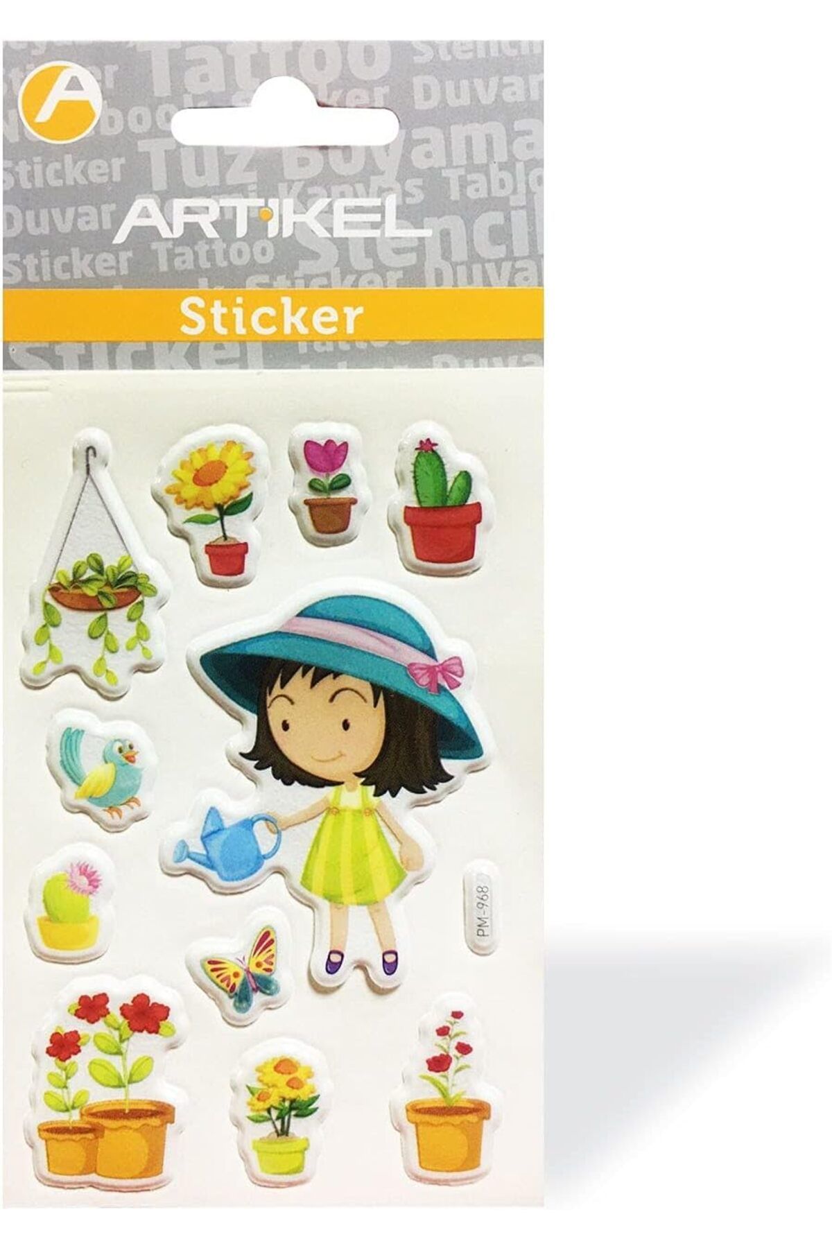 STOREMAX bystoreby PM-968 Çiçekçi Puffy Sticker, Puffy Çıkartma 7,5X11,5 cm NewDesing 646268