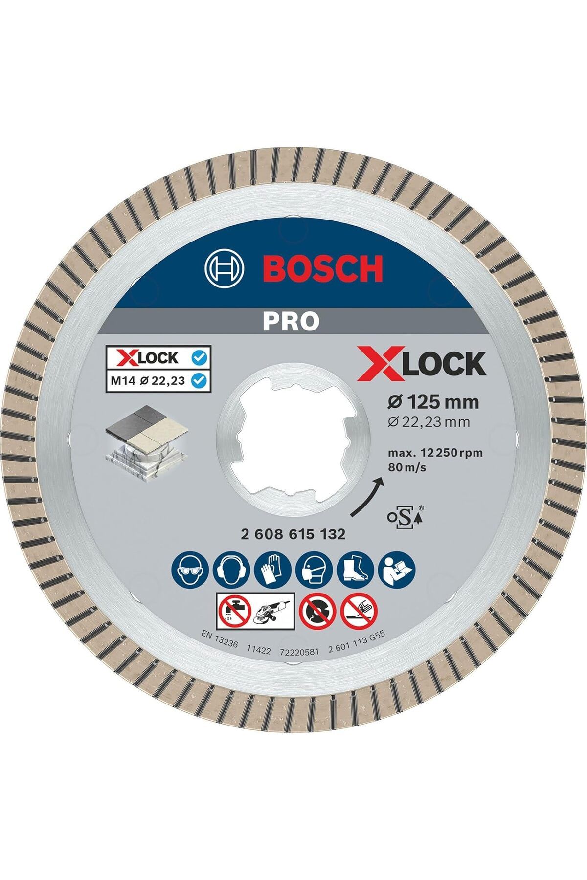 STOREMAX nffashopm Professional Elmas Kesme Diski Best (Seramik için, X-LOCK, Extraclean Turbo, Ø125 mm, De