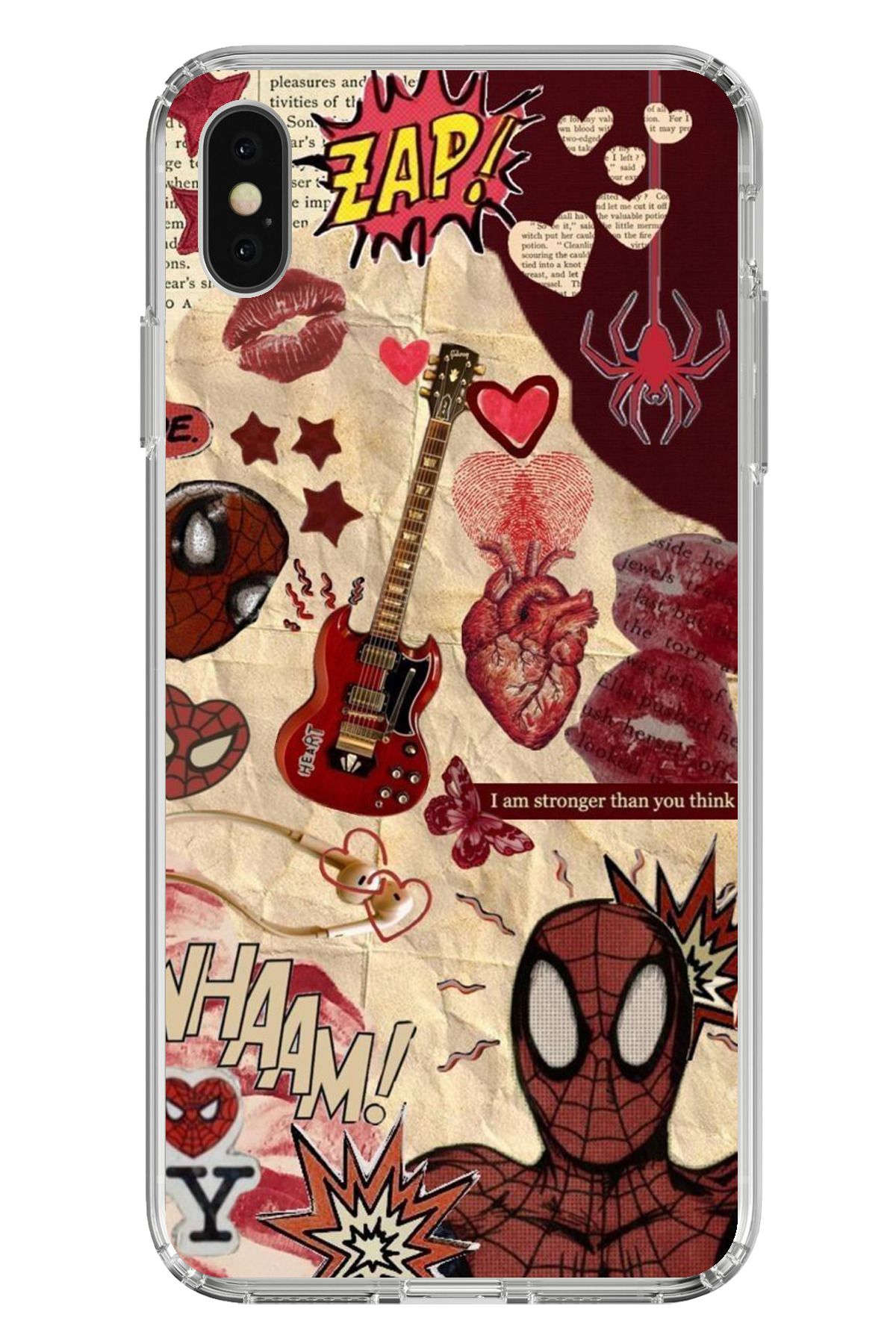 TechTree iPhone X / XS Uyumlu Vintage Örümcek Şeffaf Silikon Kılıf